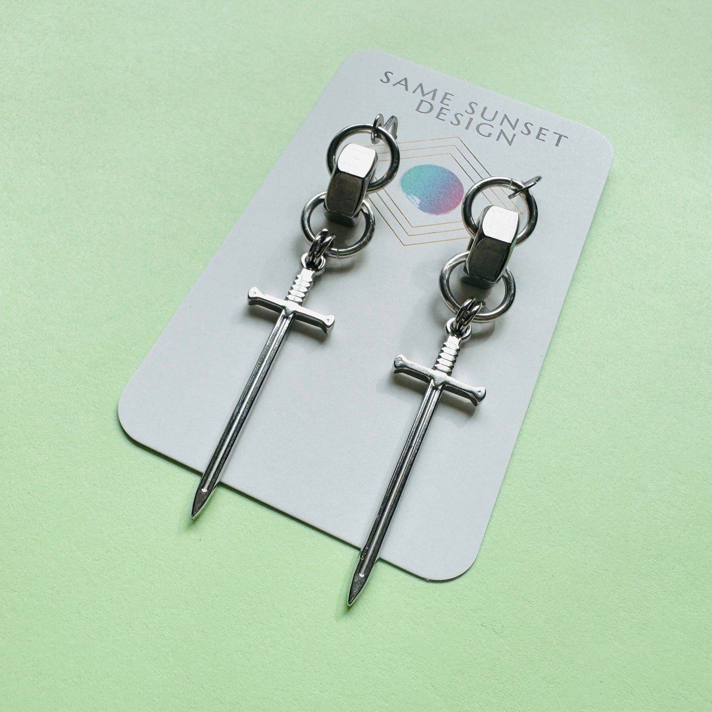 SIlver Dagger Earrings