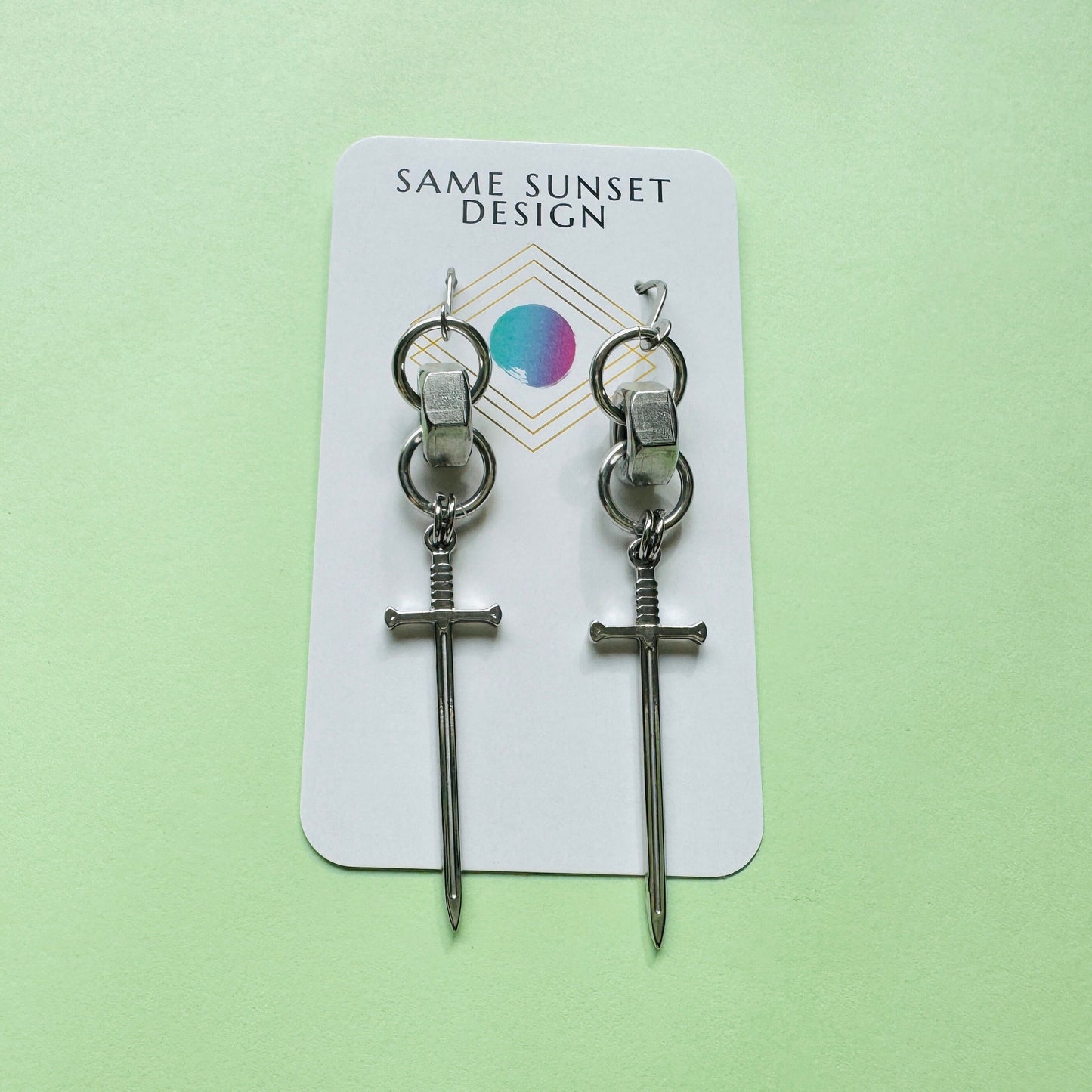 SIlver Dagger Earrings