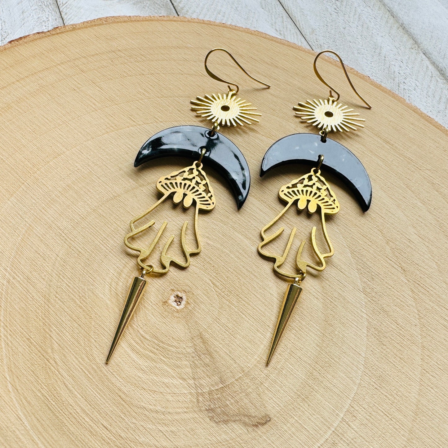 Ghost Moon Spike Earrings