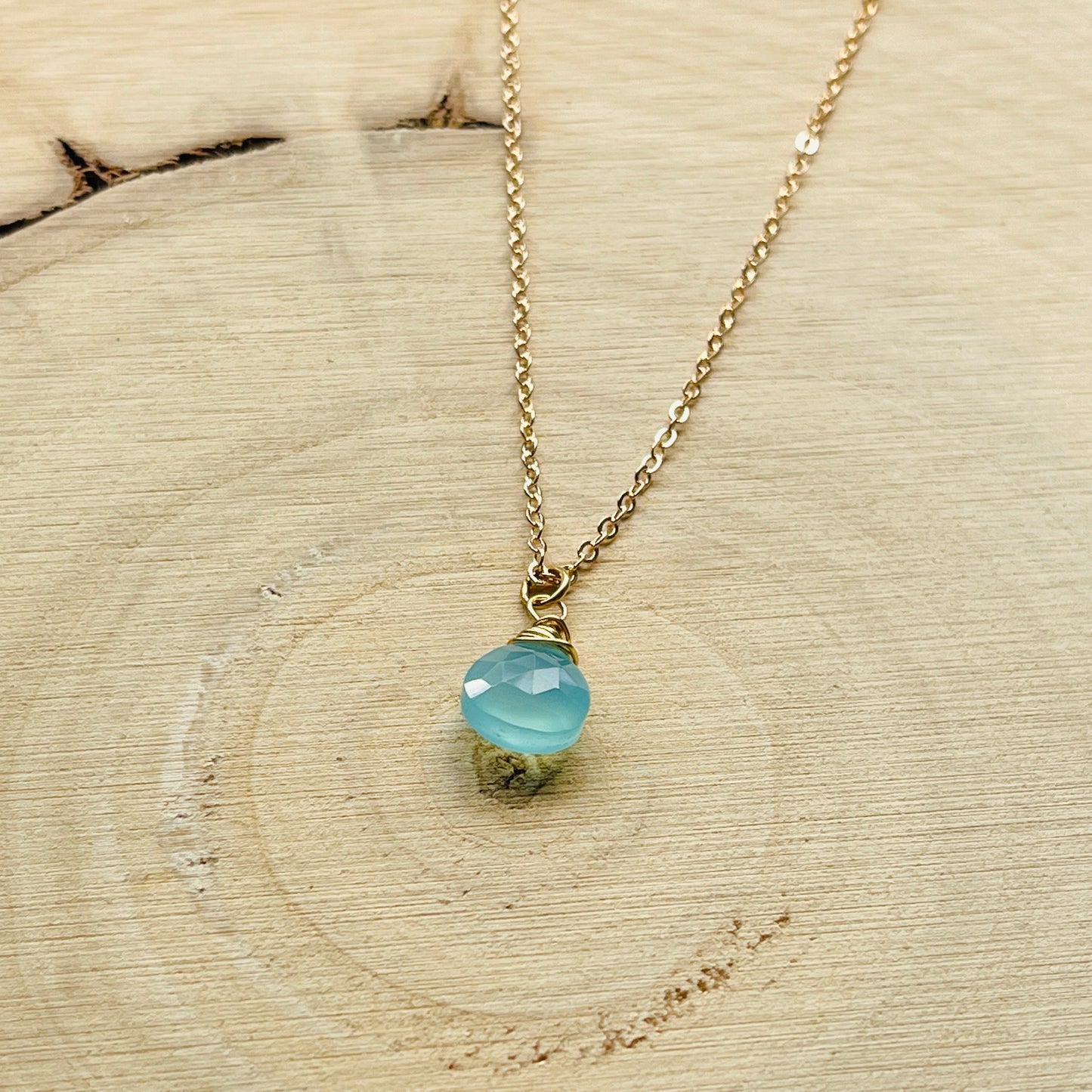 Aqua Chalcedony Necklace