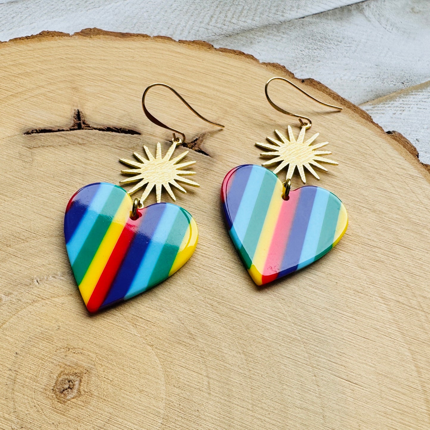 Rainbow Heart Earrings