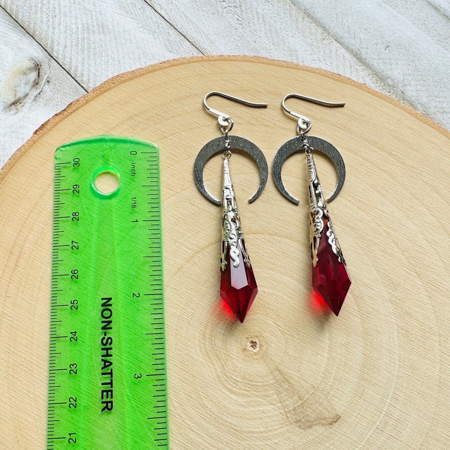 Red Moon Crystal Earrings