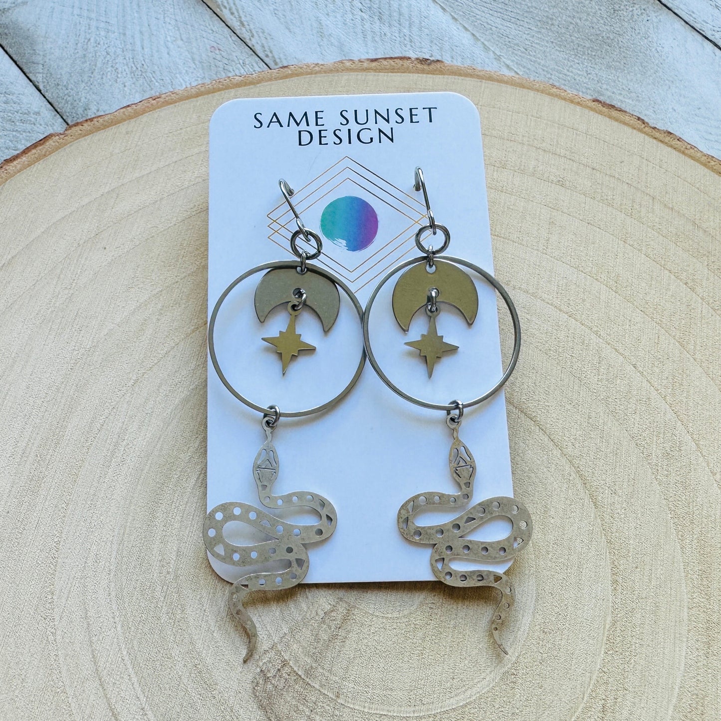 Stainless Steel Snake Earrings