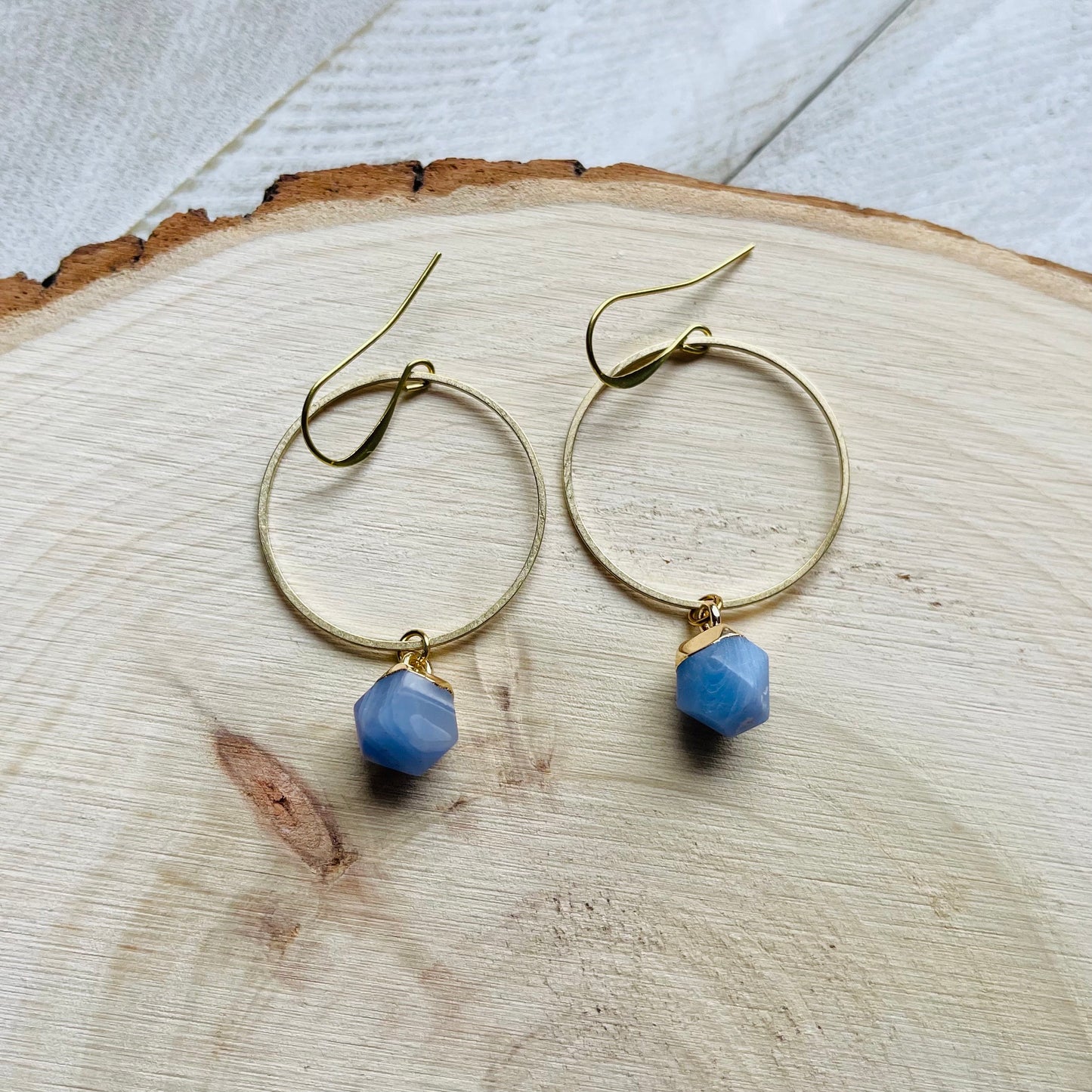 Agate Hoop Earrings