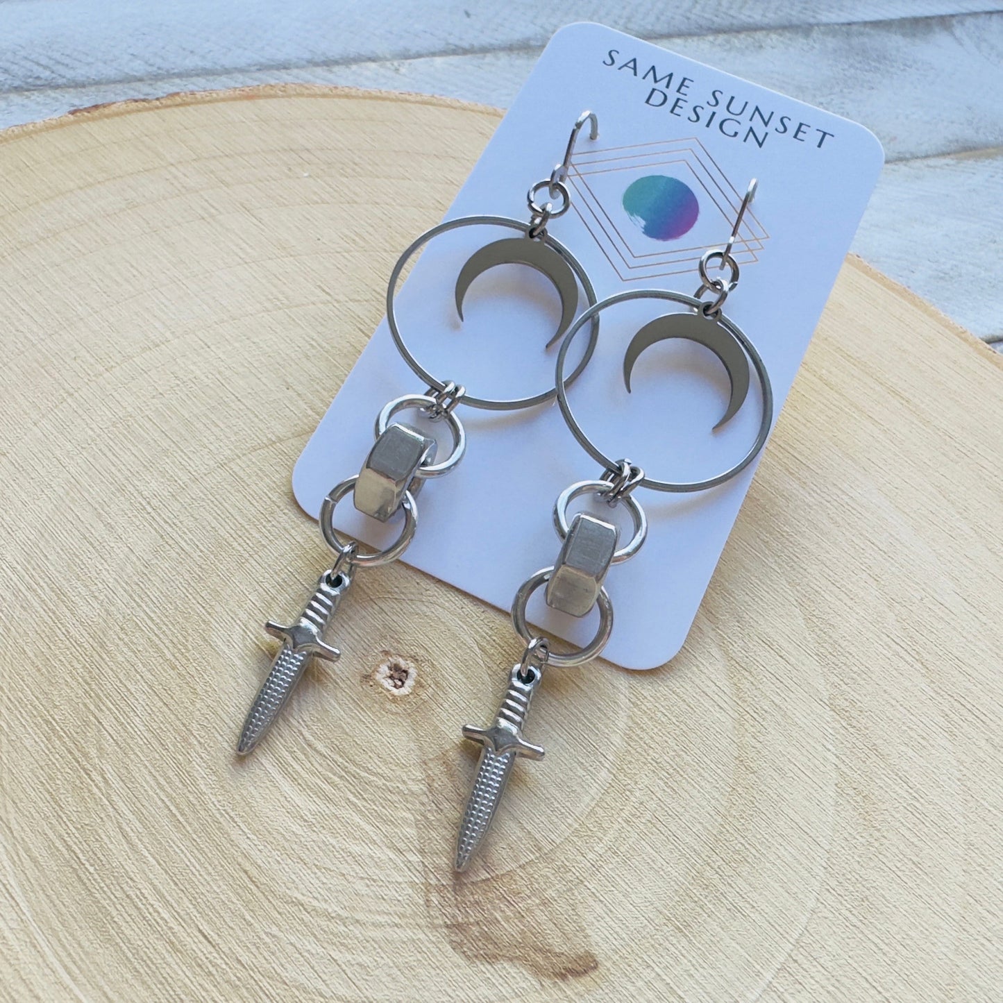 Stainless Steel Dagger Earrings