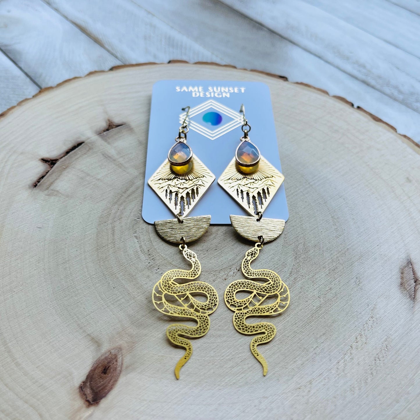 Opalite Snake Earrings