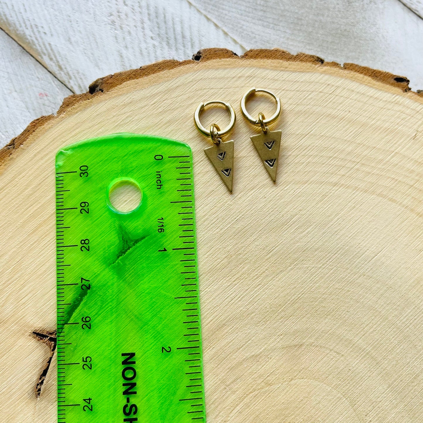 Triangle Huggie Hoop Earrings