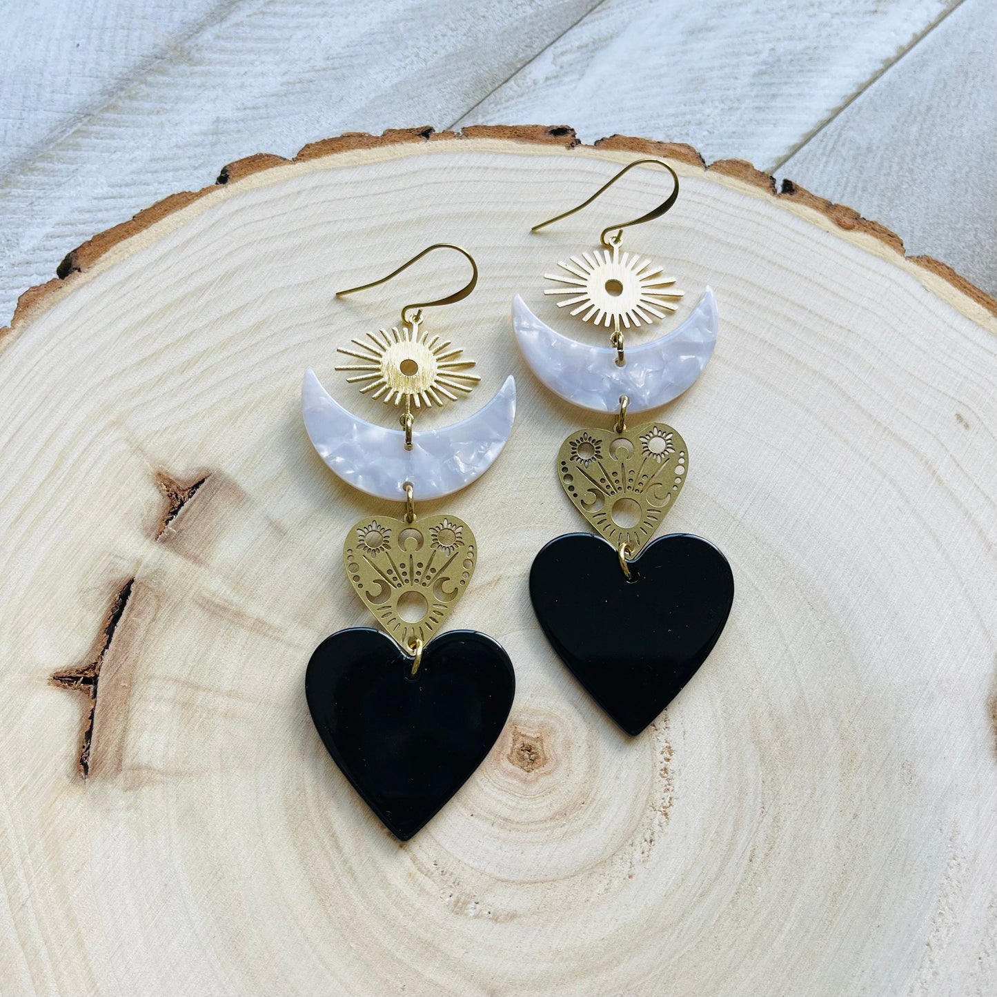 Goth Heart Earrings