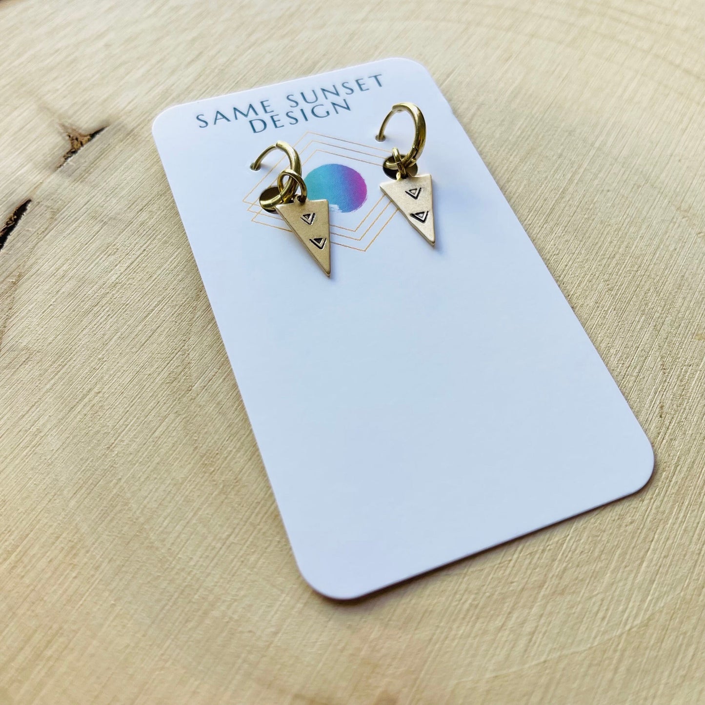 Triangle Huggie Hoop Earrings