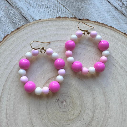 Pastel Bead Hoop Earrings