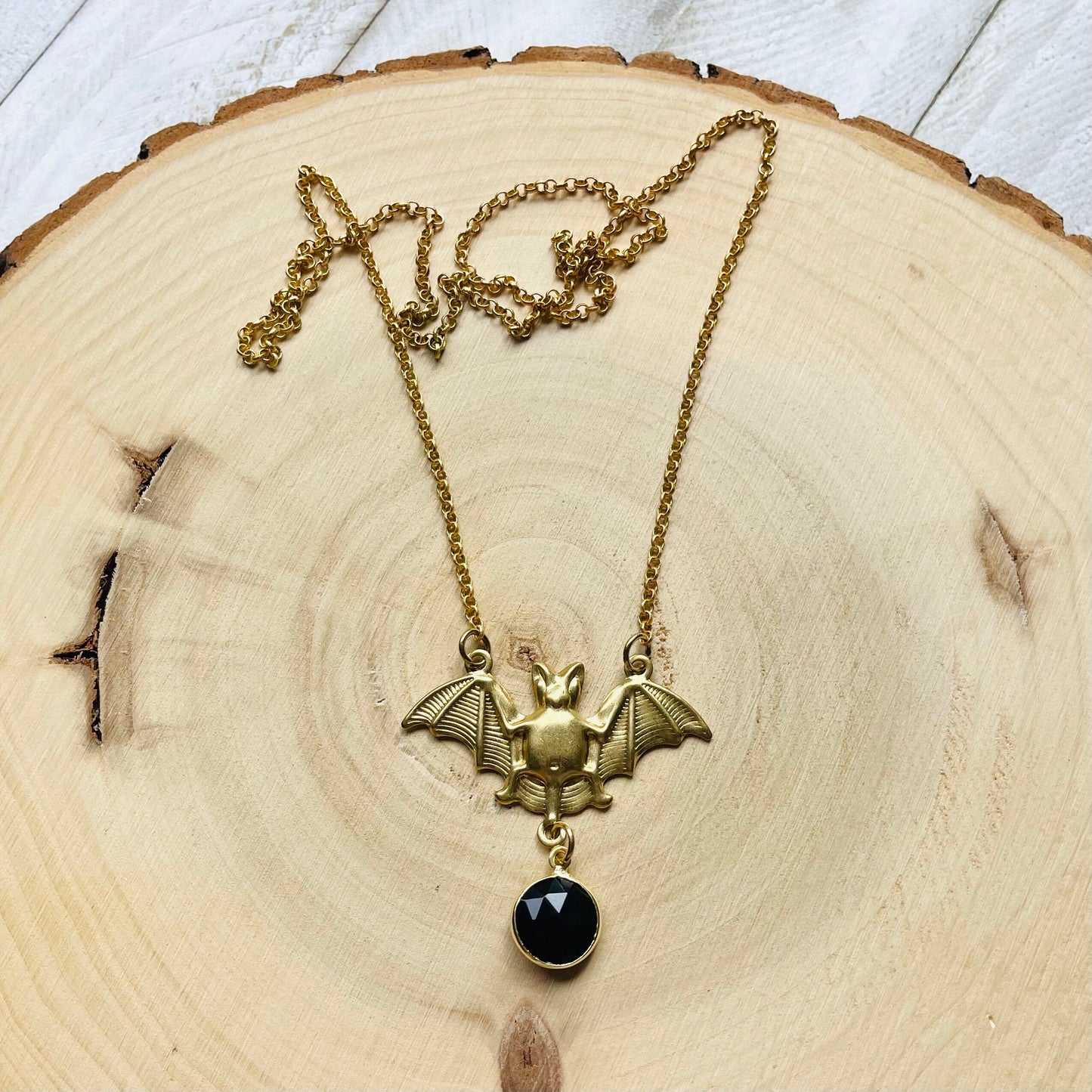 Onyx Bat Necklace