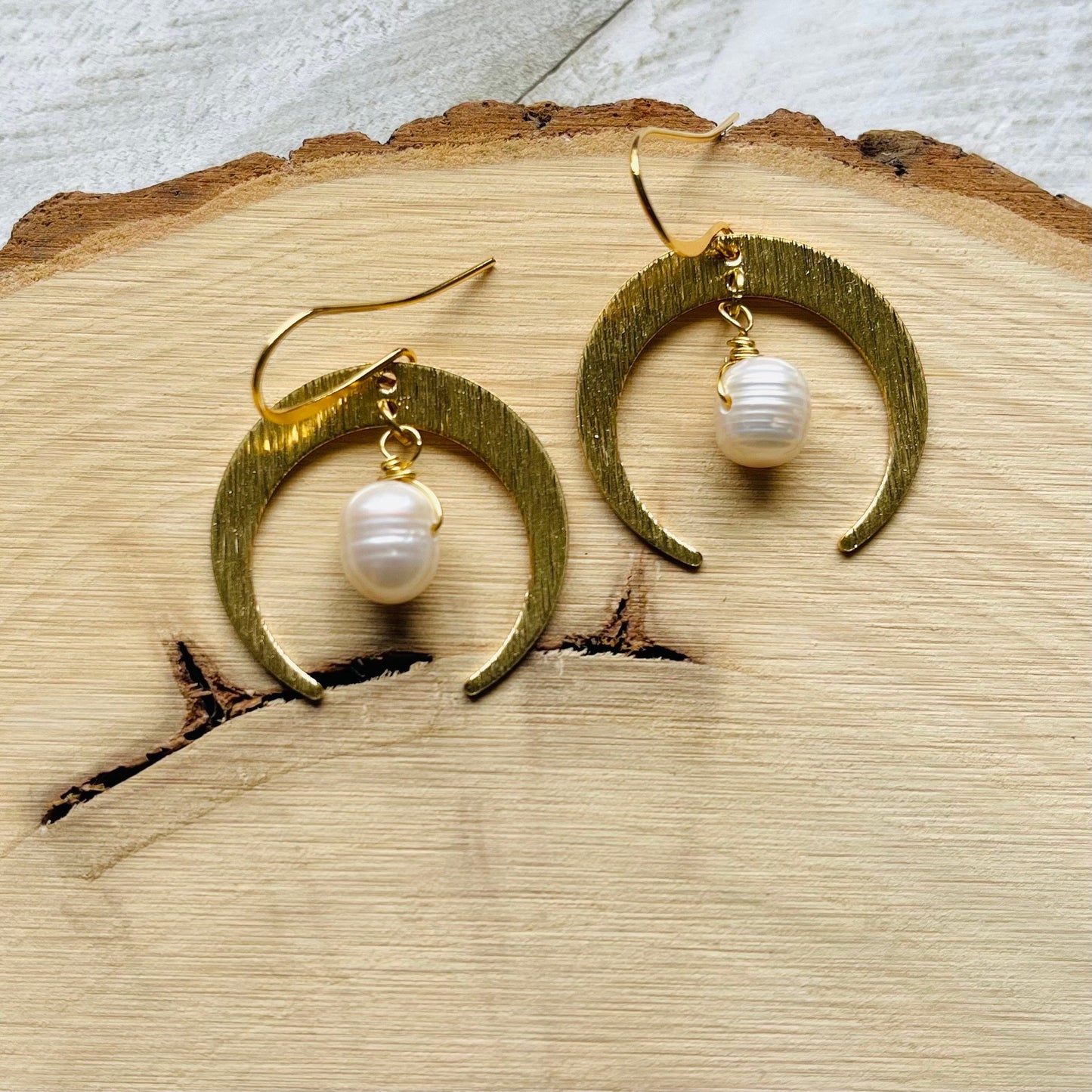 Pearl Moon Earrings