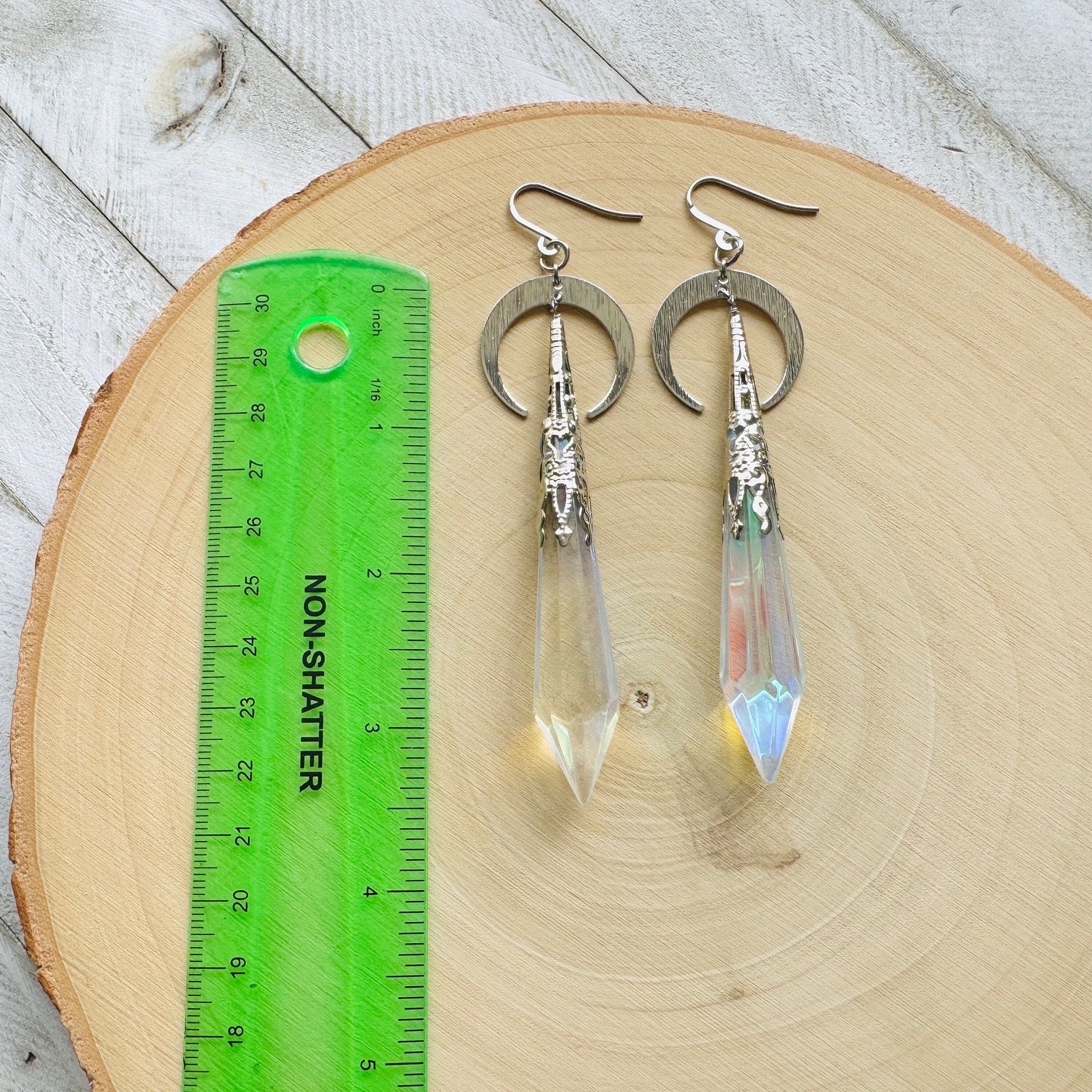 Crescent Moon Crystal Earrings