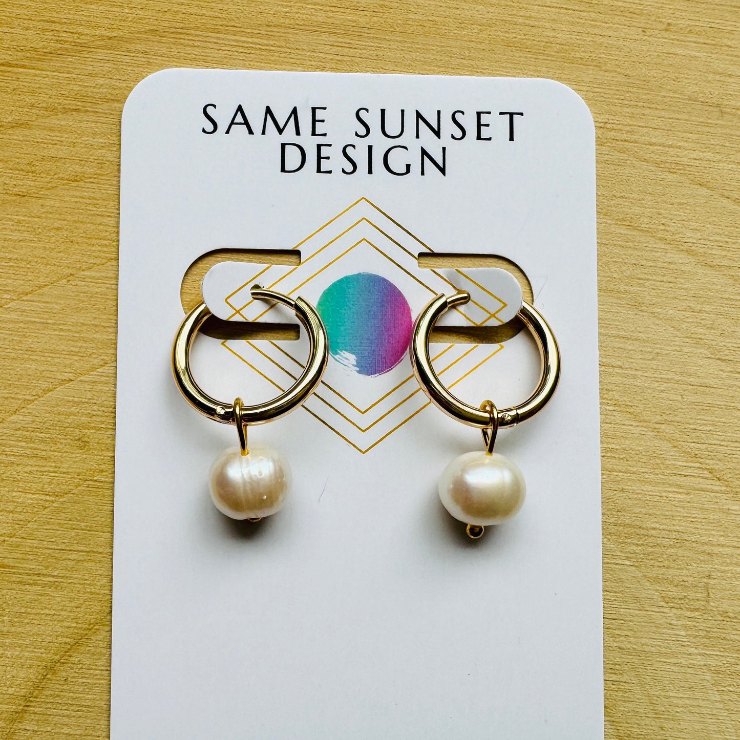 Freshwater Pearl Huggie Hoop Earrings