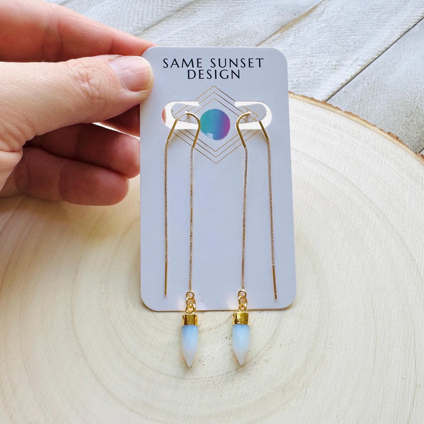 Opalite Threader Earrings