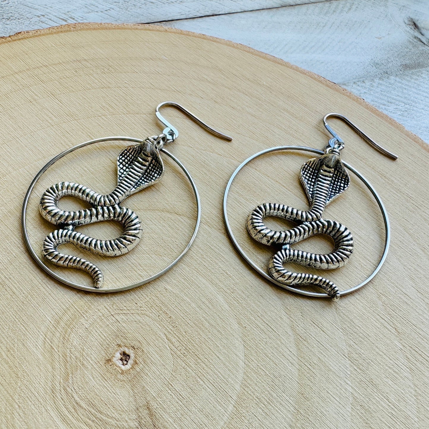 Snake Hoop Earrings