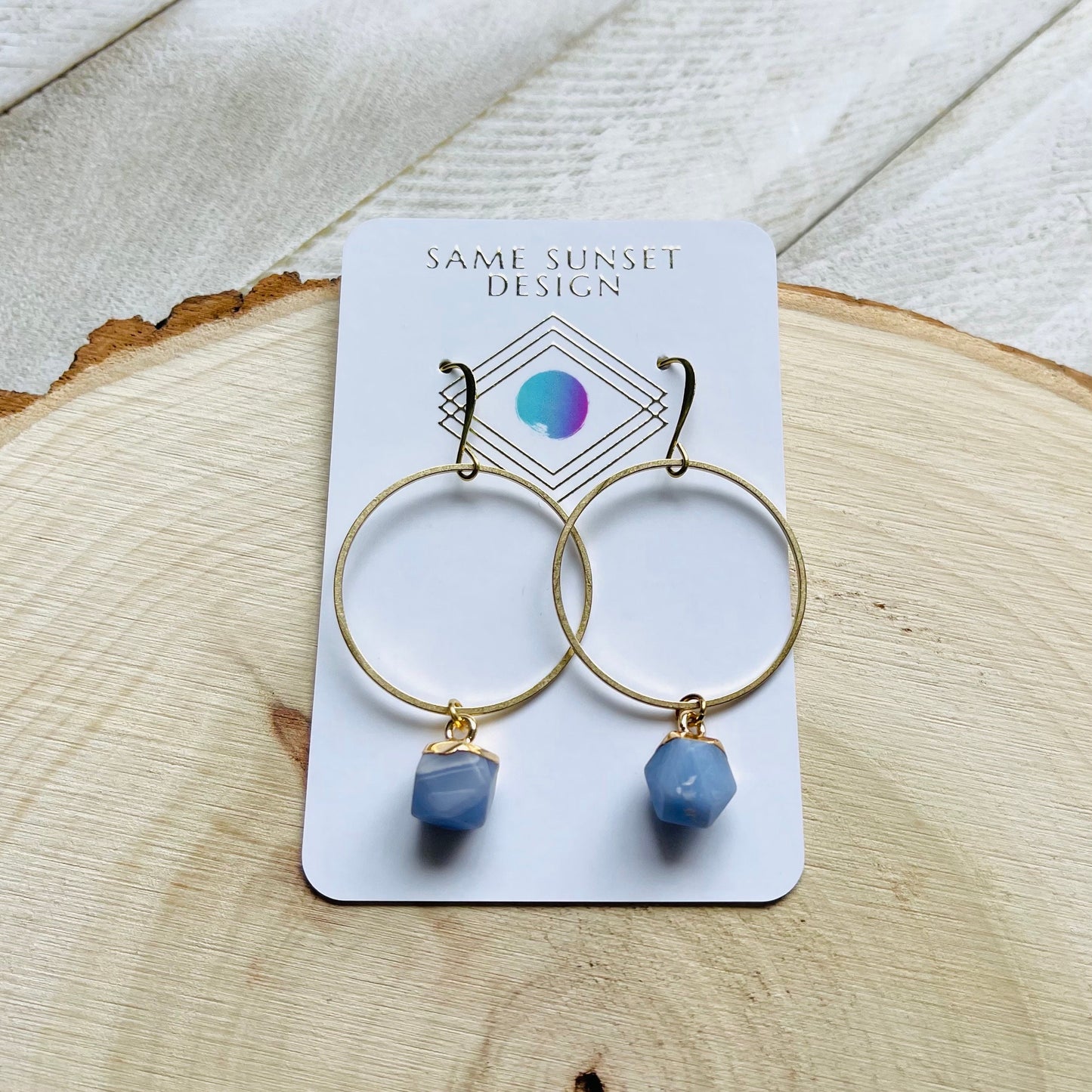 Agate Hoop Earrings