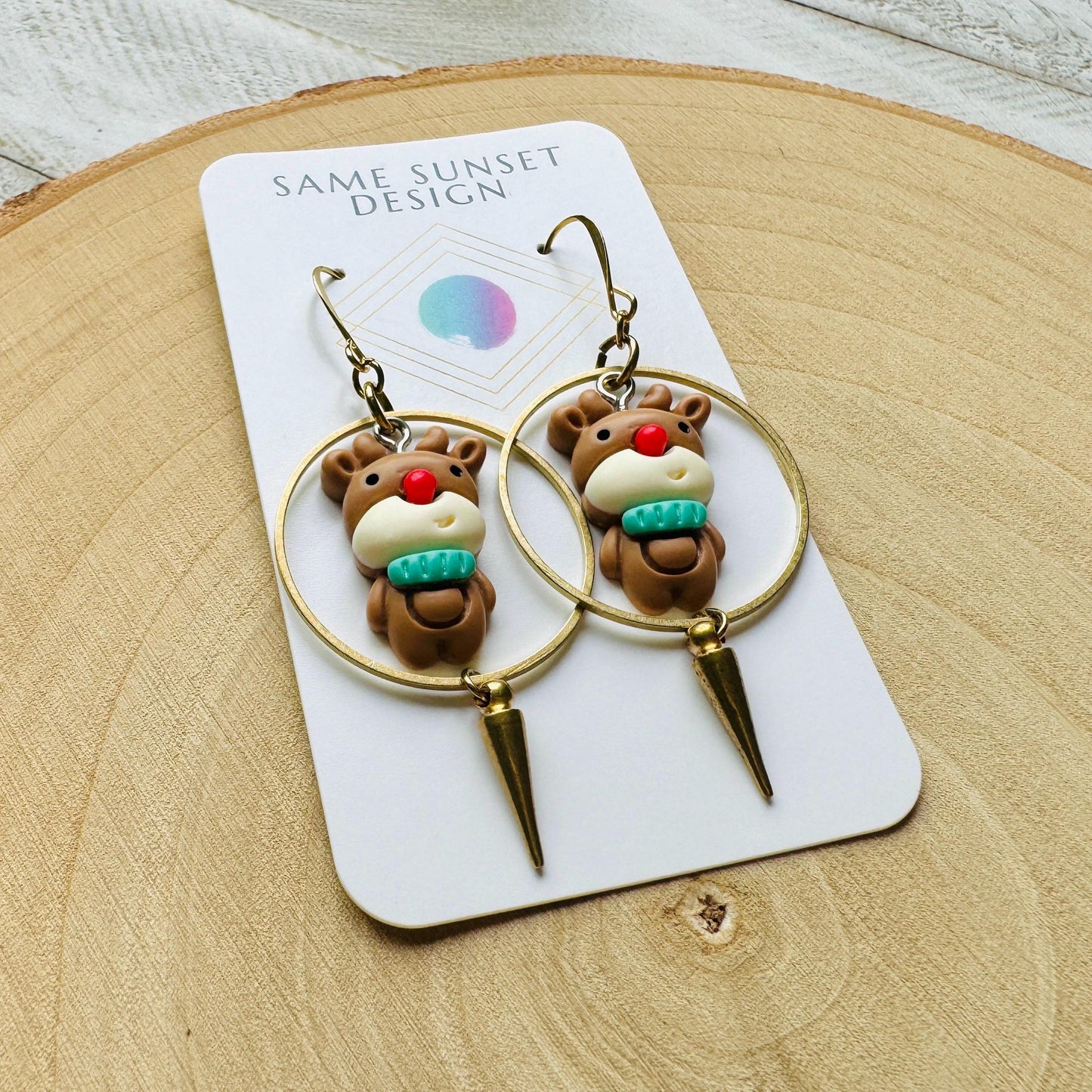Reindeer Spike Hoop Earrings