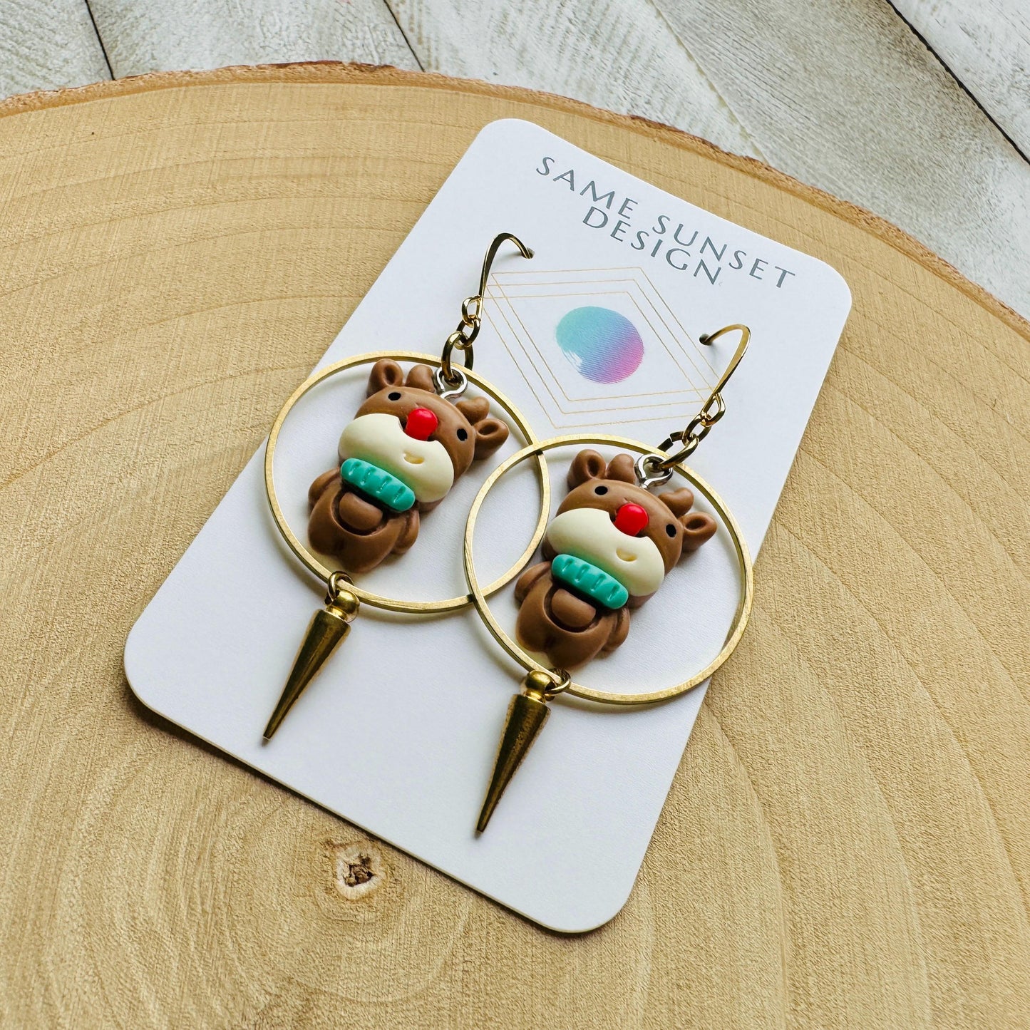 Reindeer Spike Hoop Earrings