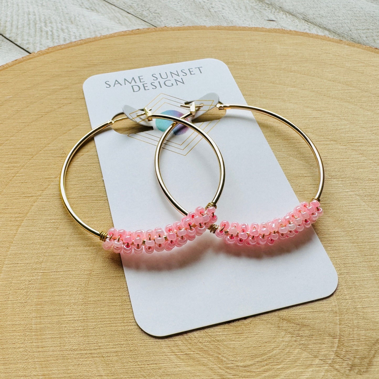 Seed Bead Hoop Earrings