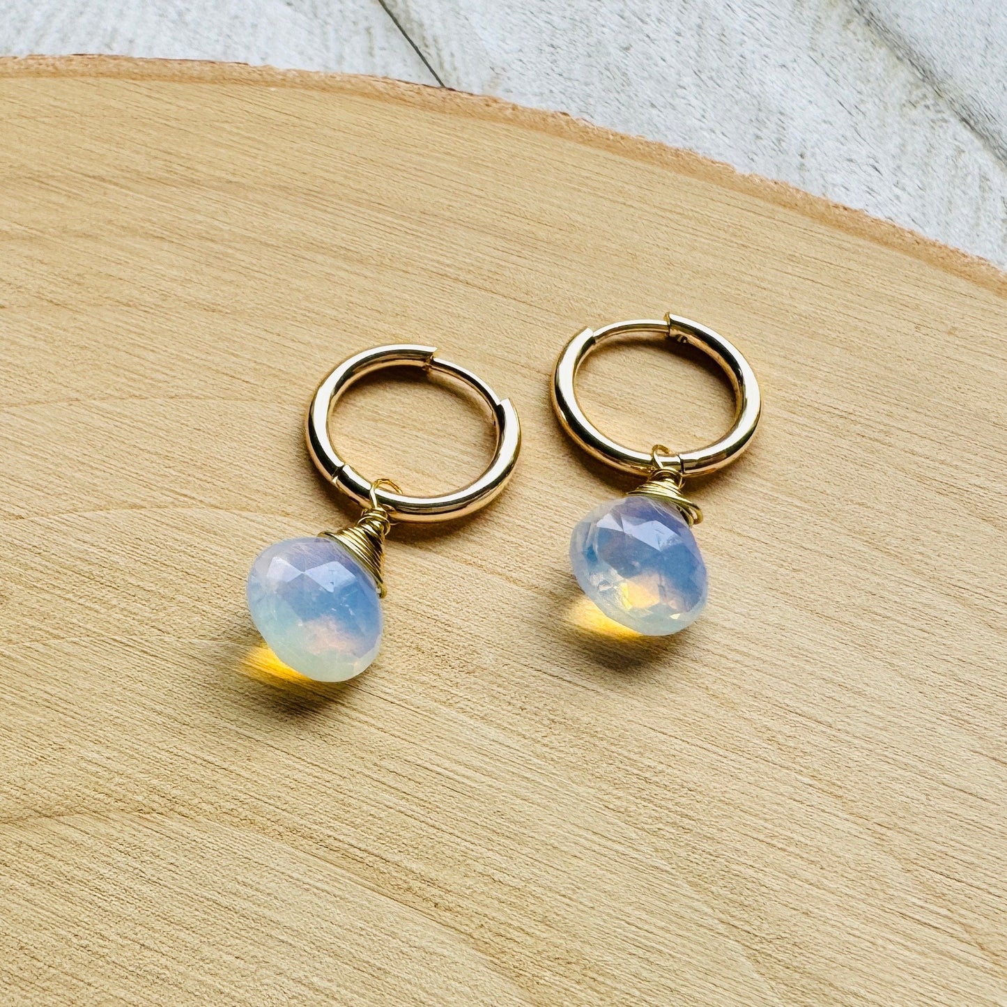 Opalite Huggie Hoop Earrings