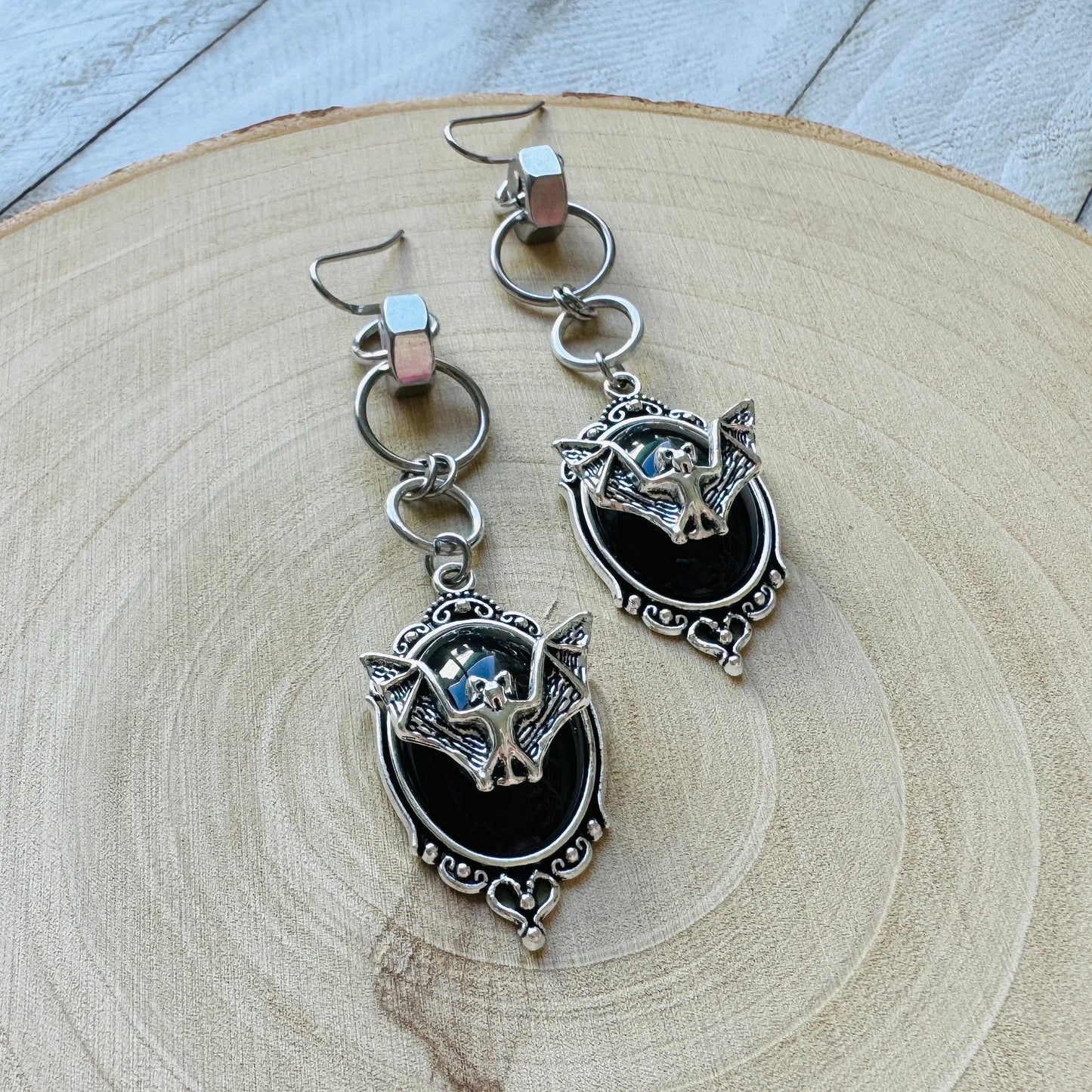 Silver Bat Earrings