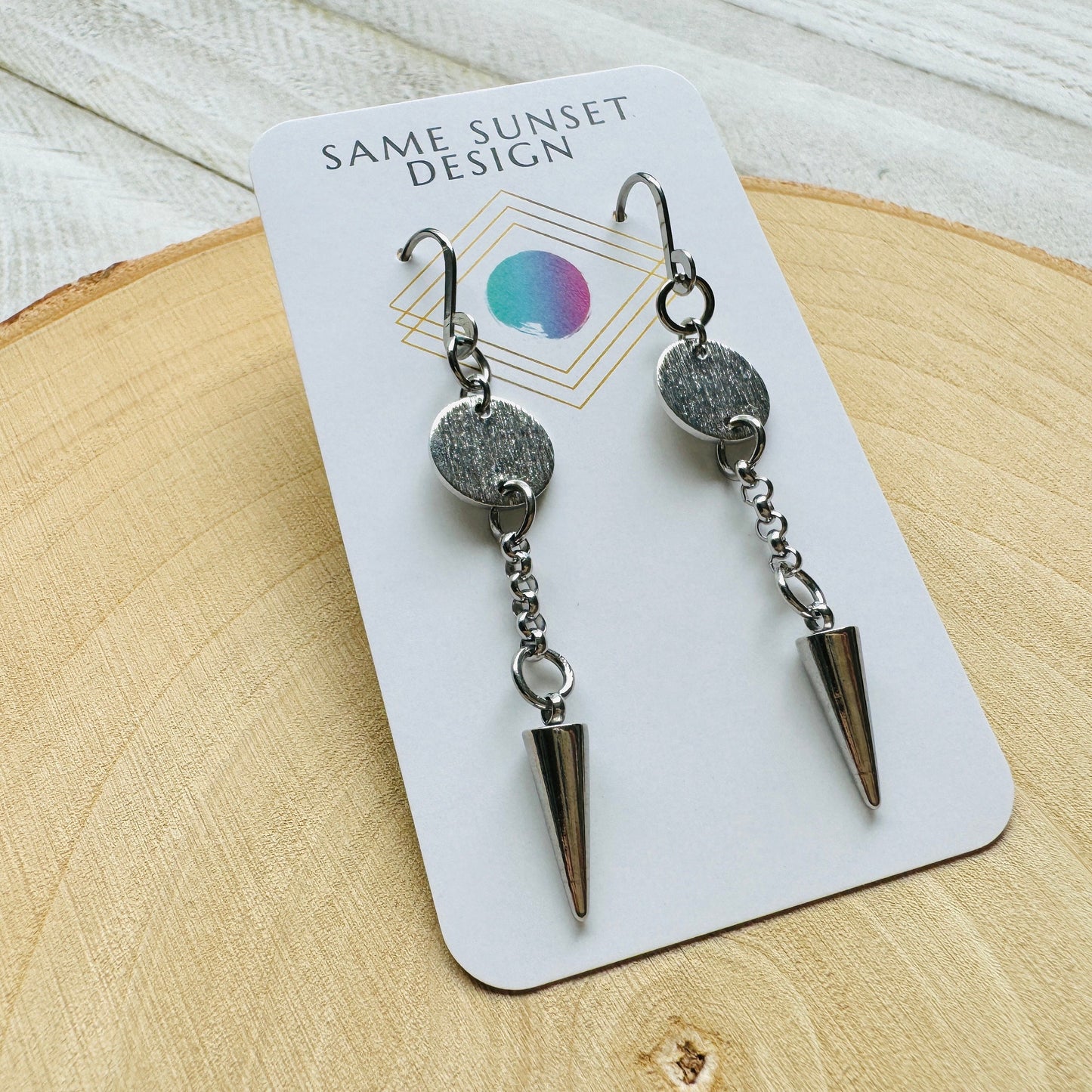 Stainless Steel Spike Earrings