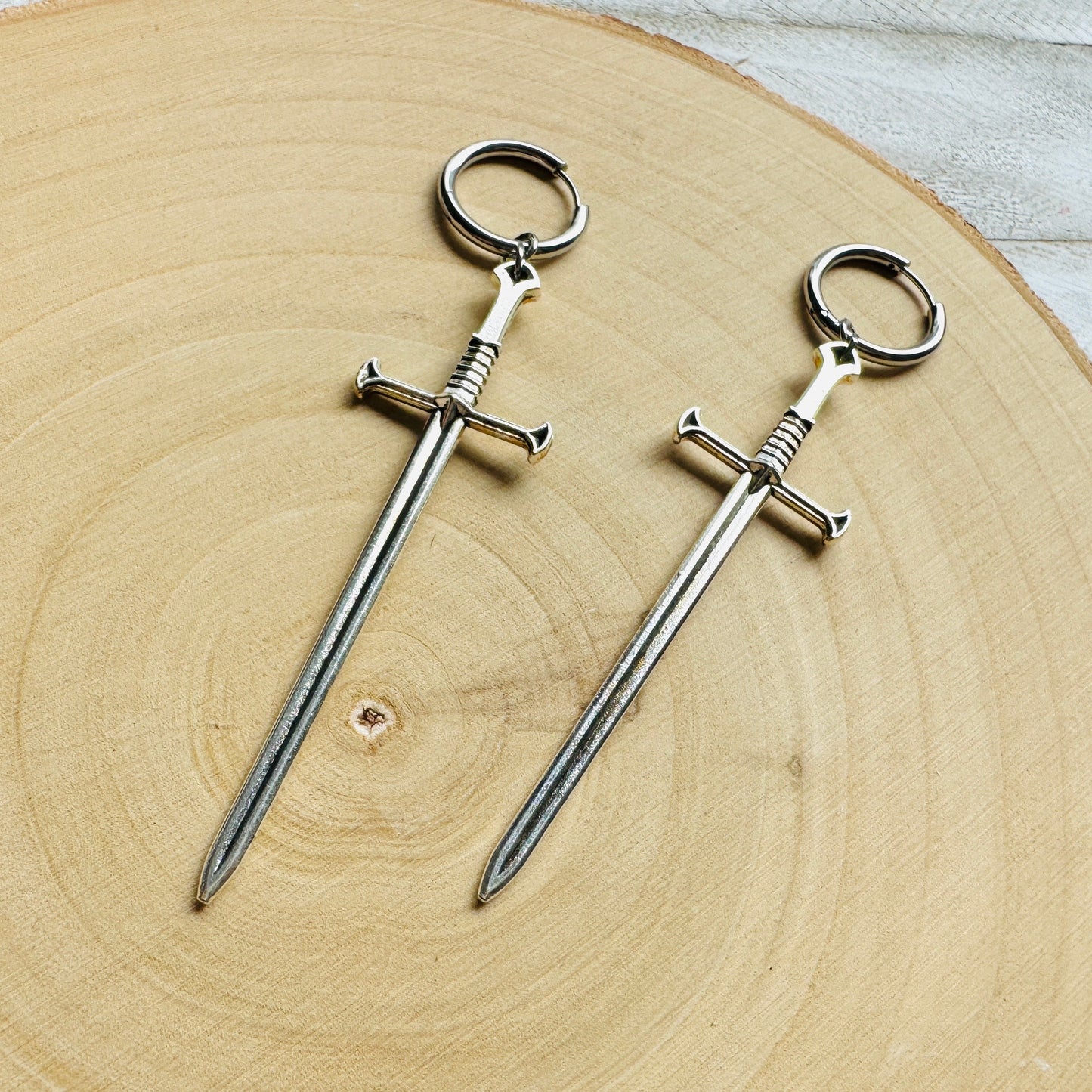 Sword Huggie Hoop Earrings