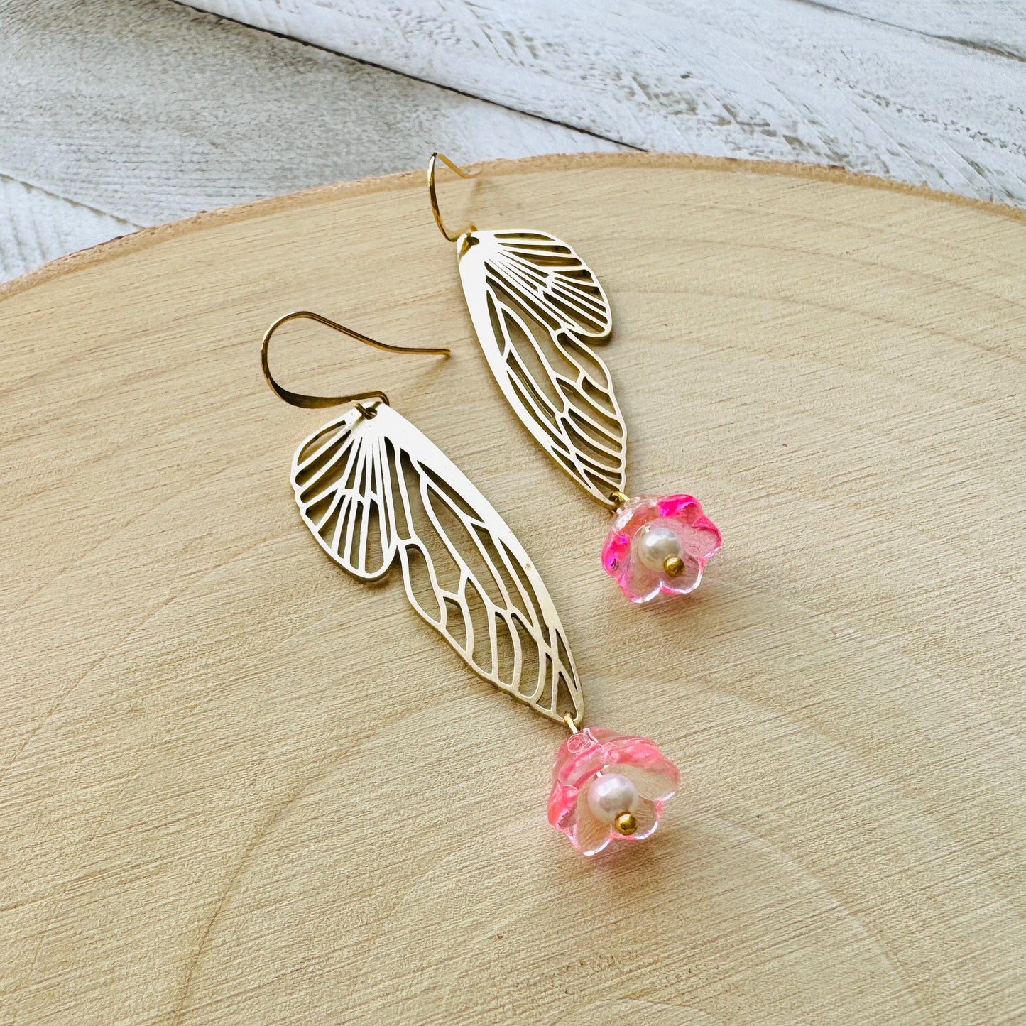 Butterlfy Wing Flower Earrings