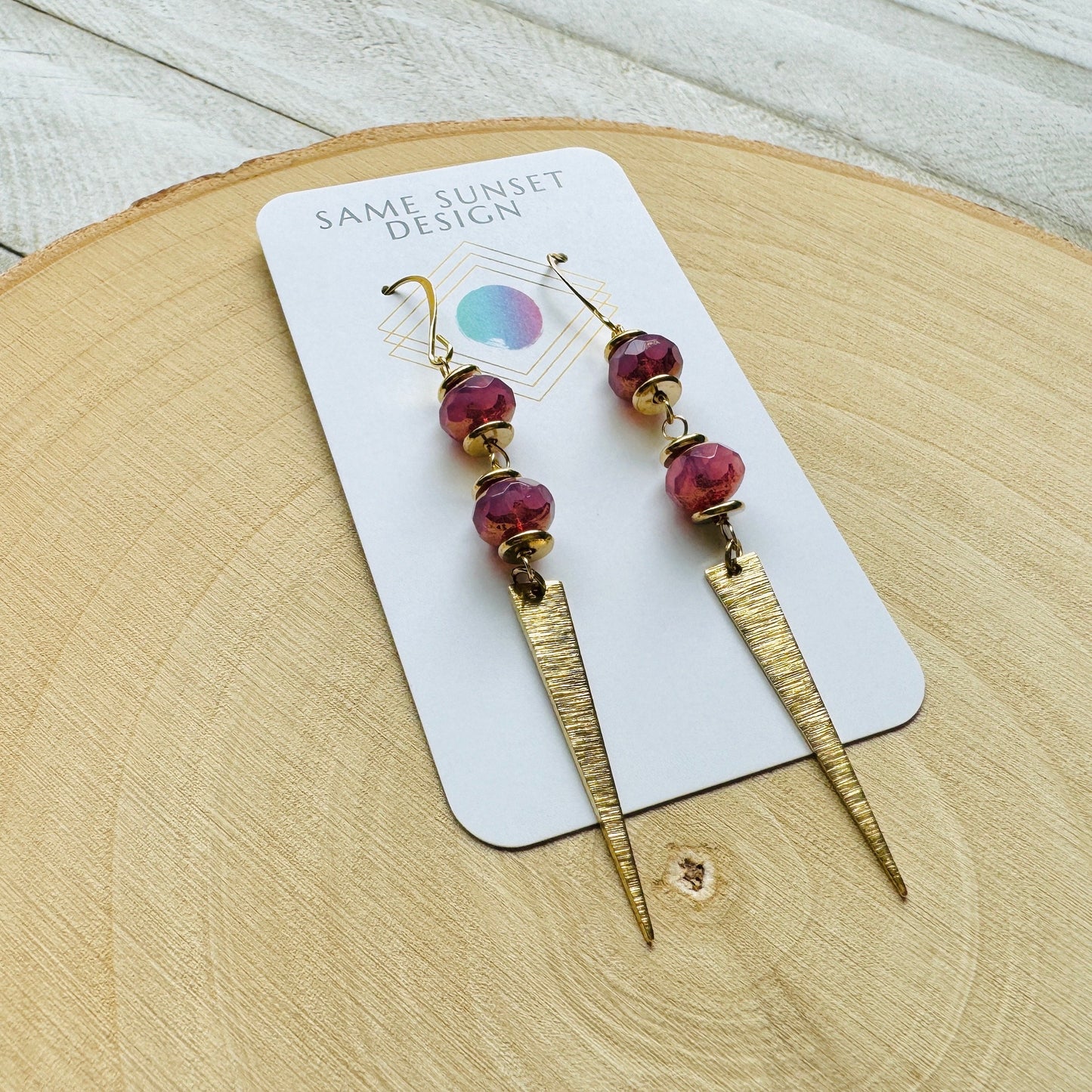Pink Triangle Earrings