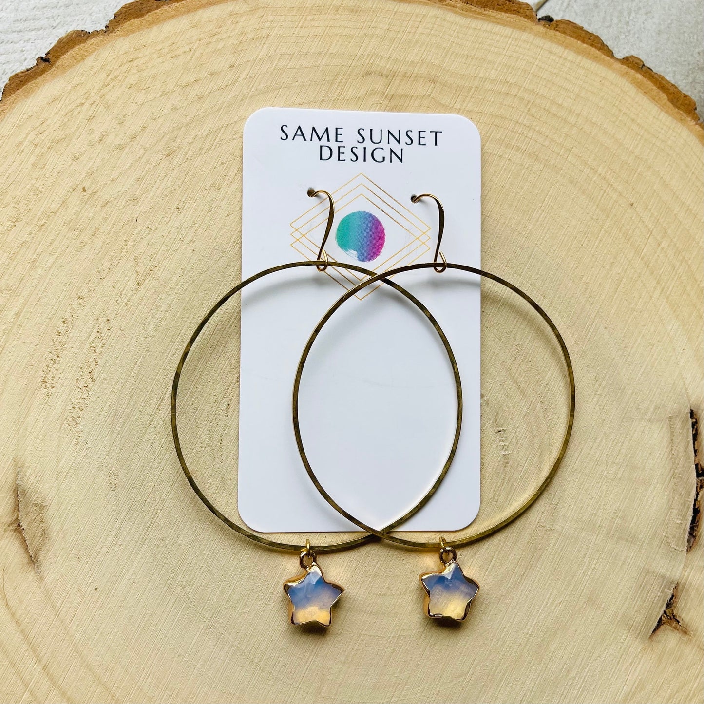 Opalite Star Hoop Earrings