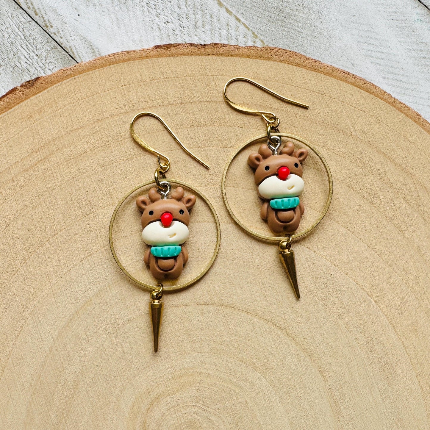 Reindeer Spike Hoop Earrings