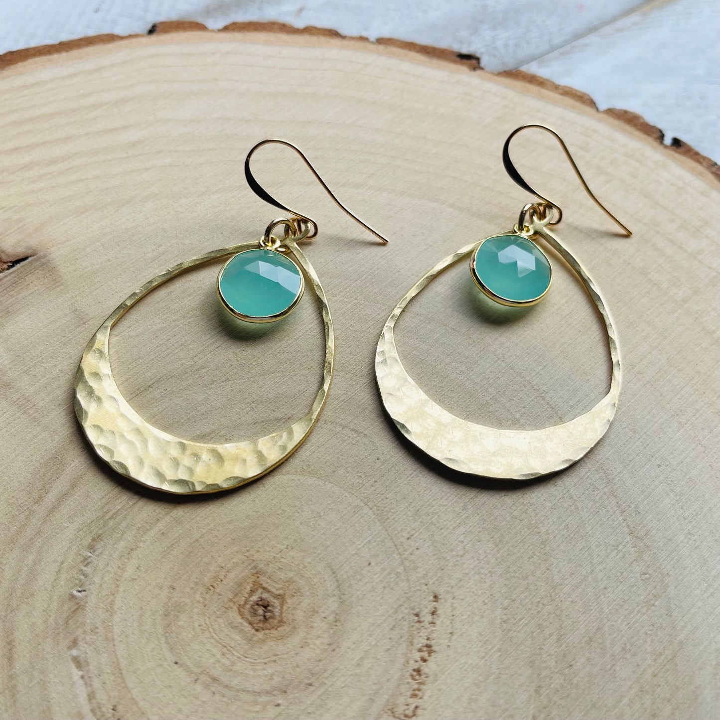 Aqua Chalcedony Earrings