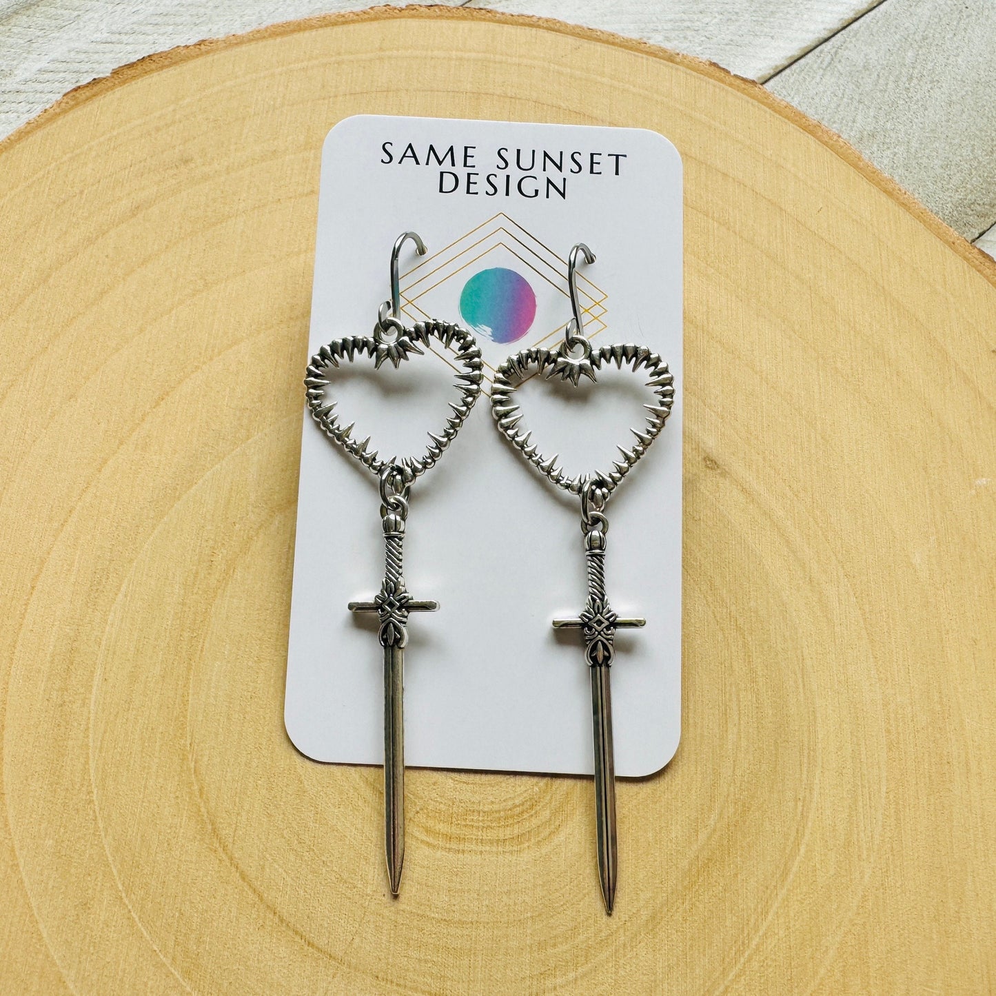 Sword Heart Earrings
