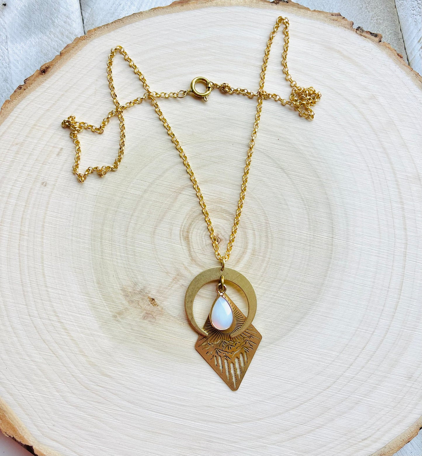 Opalite Mountain Moon Necklace
