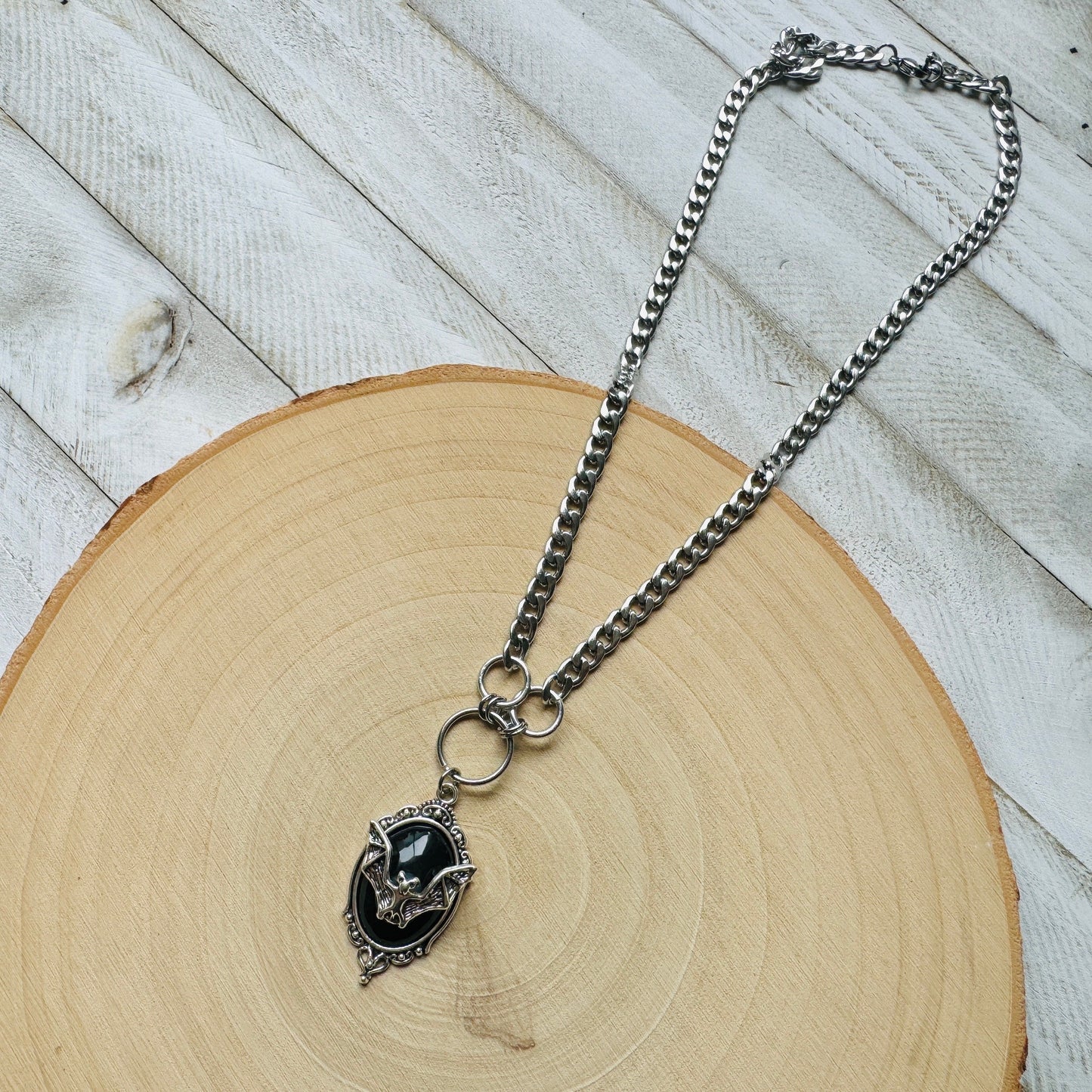 Stainless Steel Bat Necklace