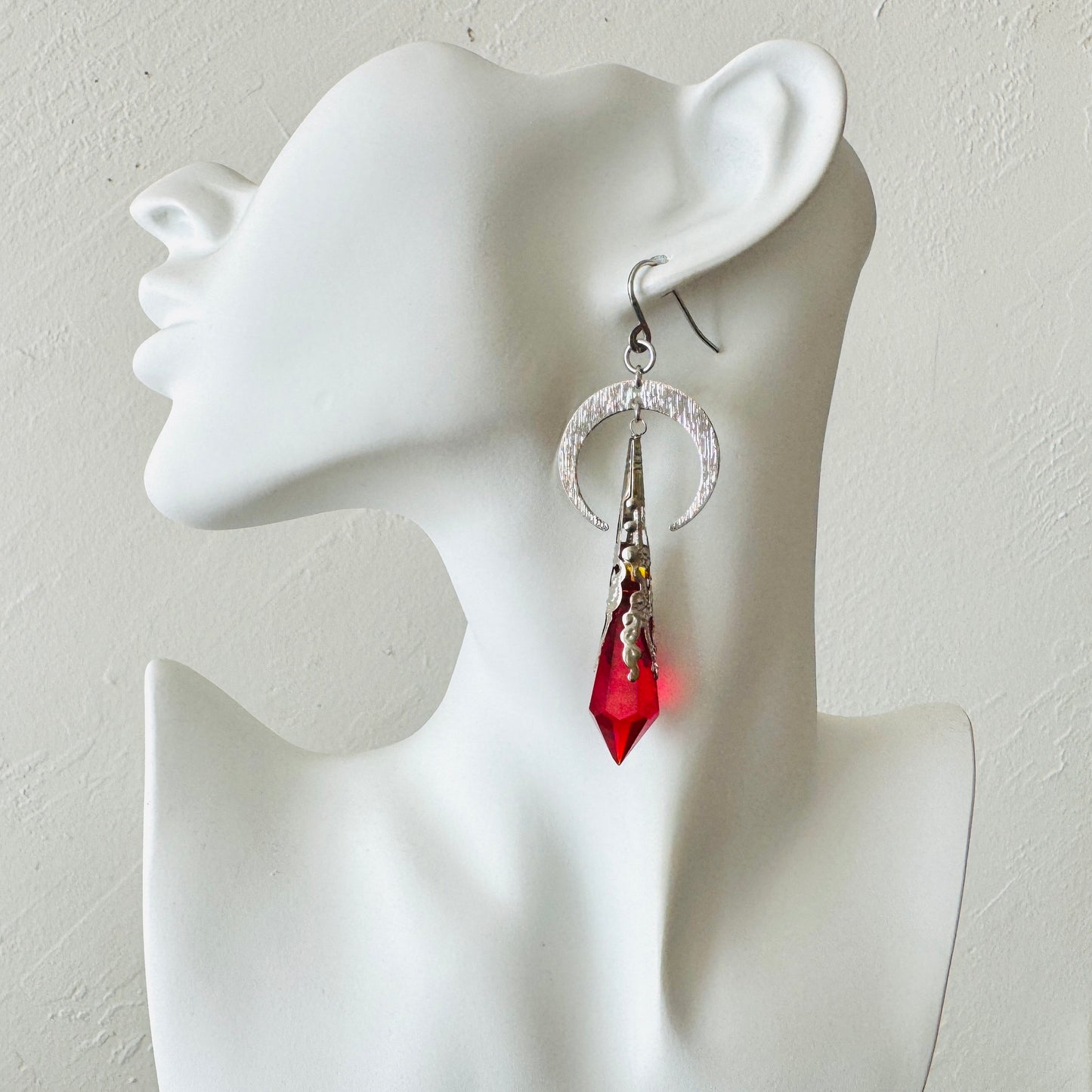 Red Moon Crystal Earrings