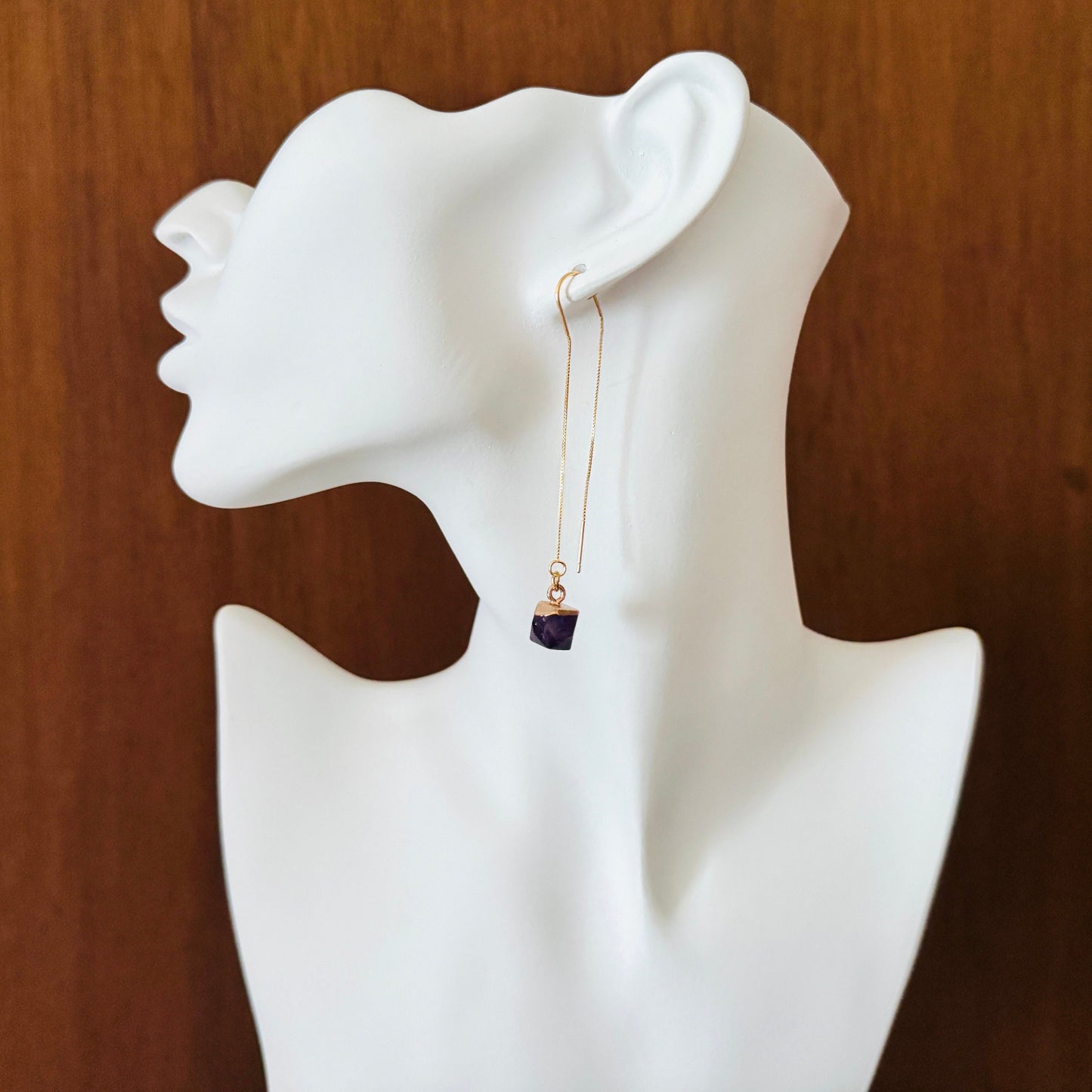 Amethyst Threader Earrings