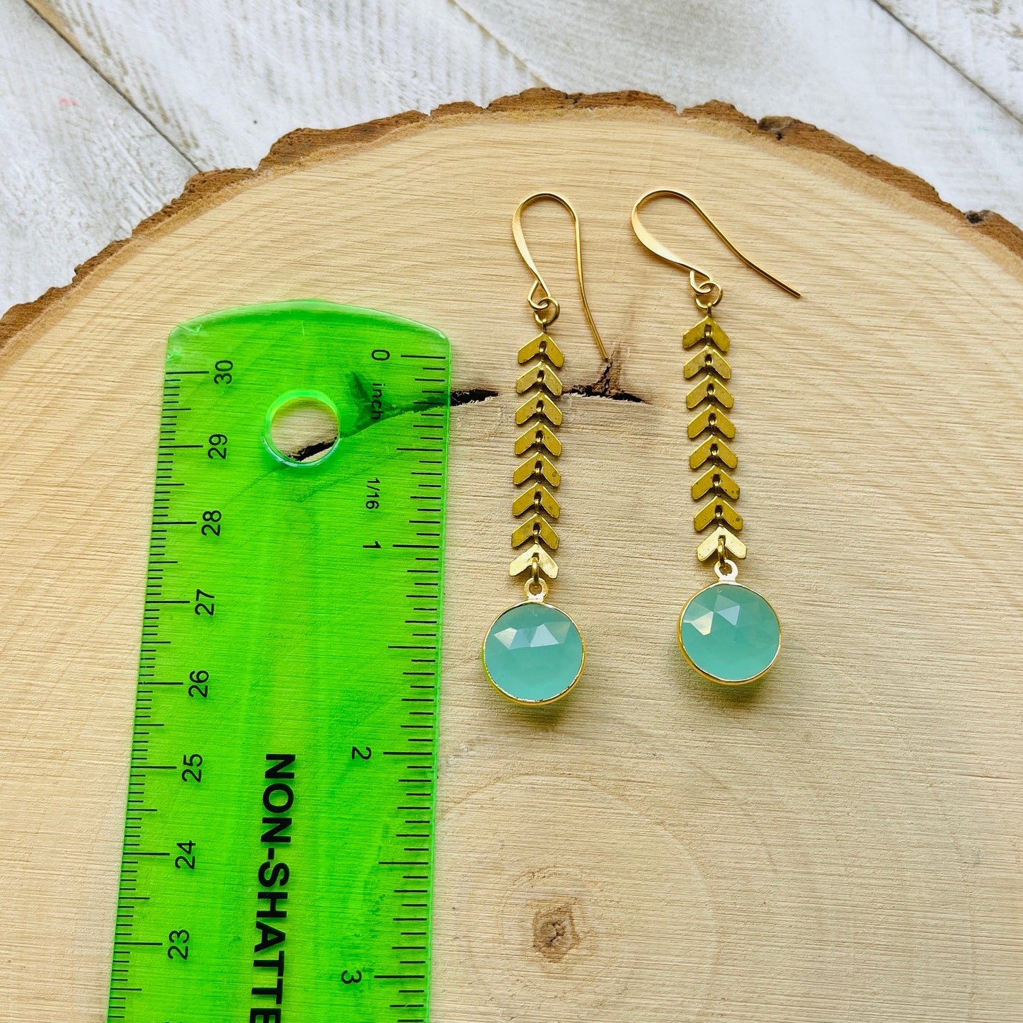 Aqua Chalcedony Earrings