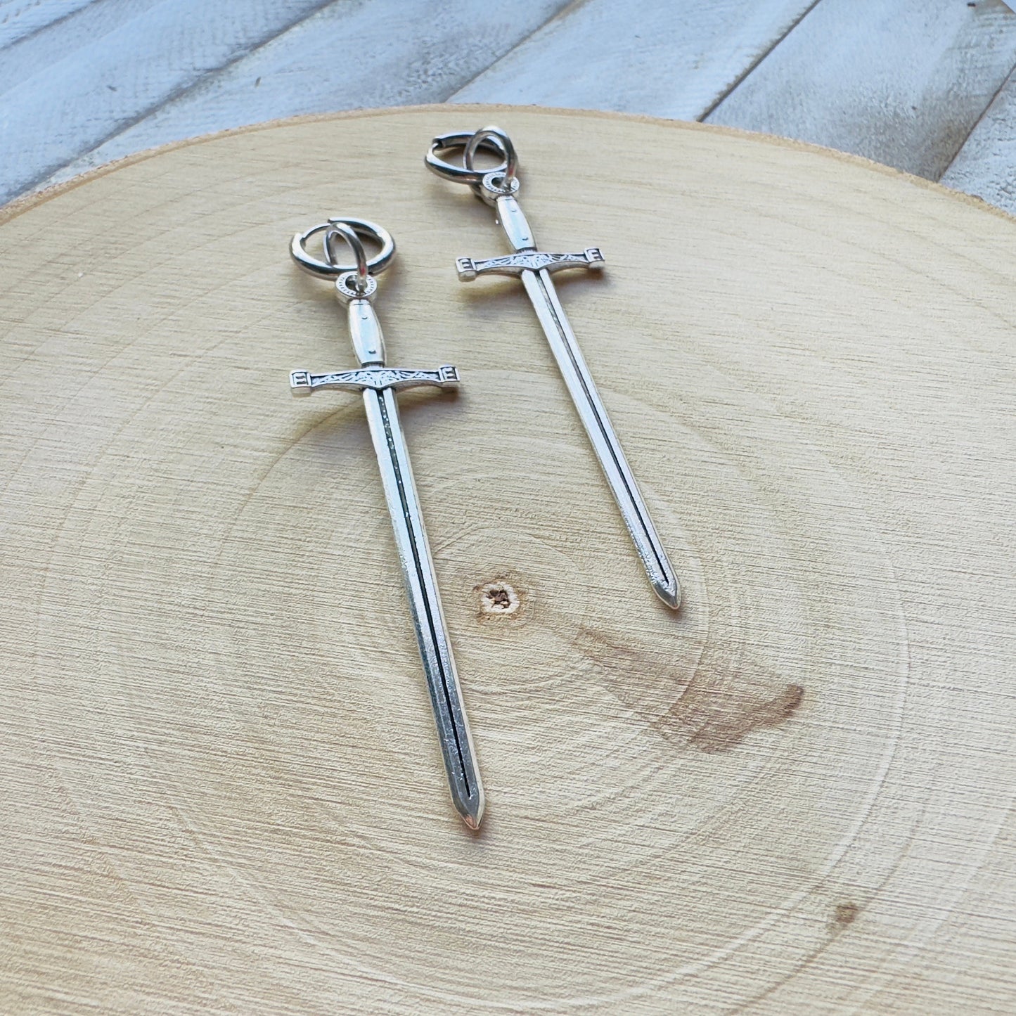 Sword Huggie Hoop Earrings