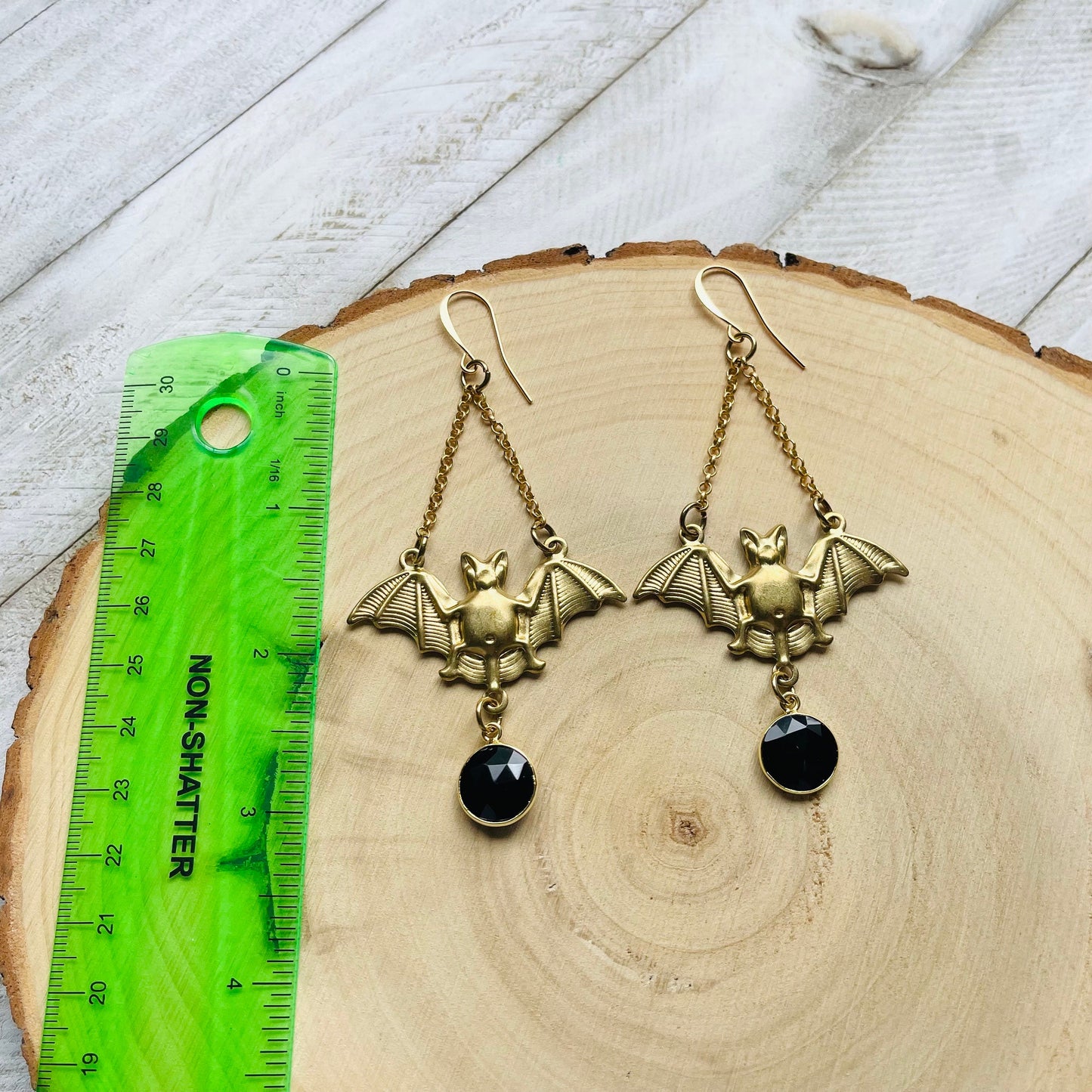 Onyx Bat Earrings