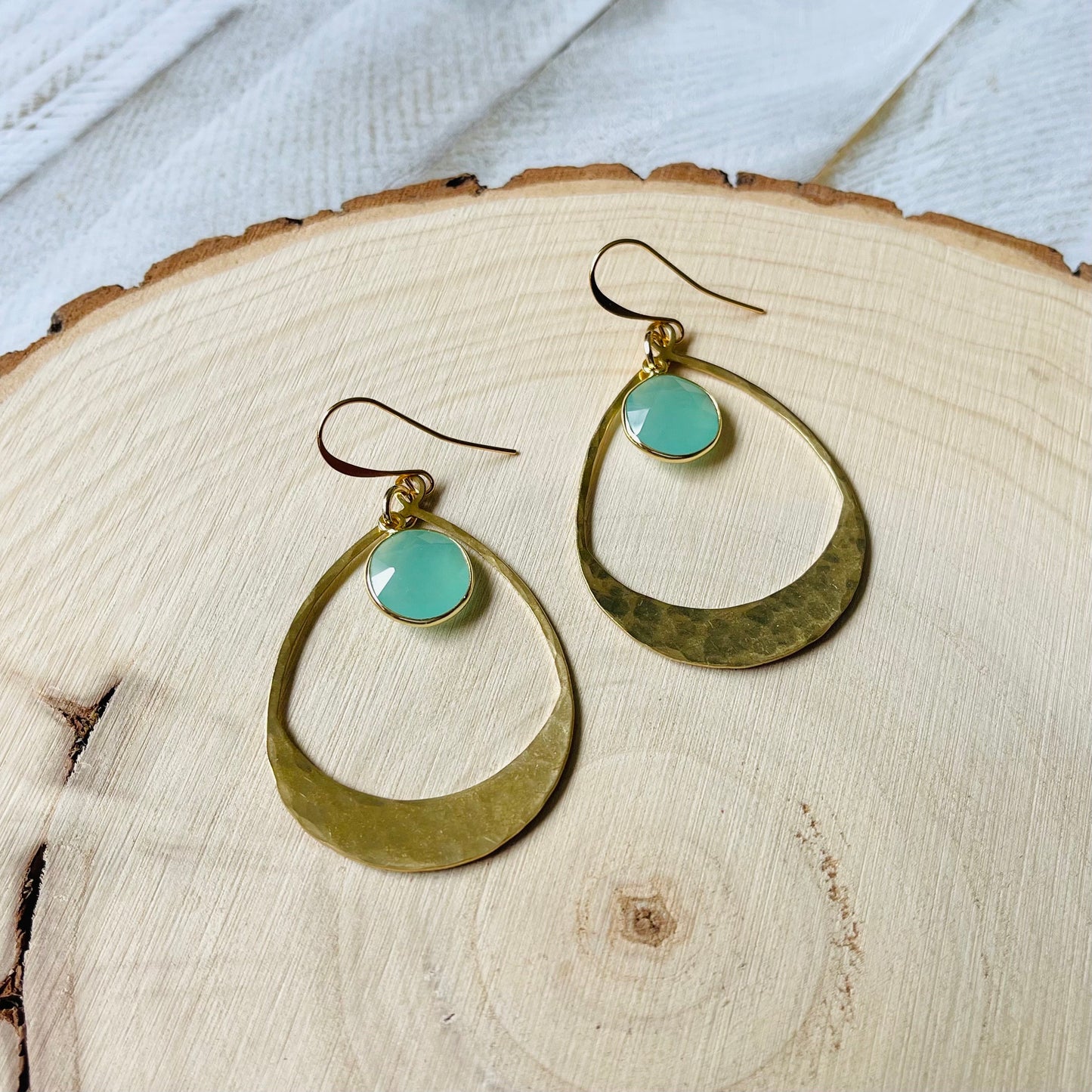 Aqua Chalcedony Earrings