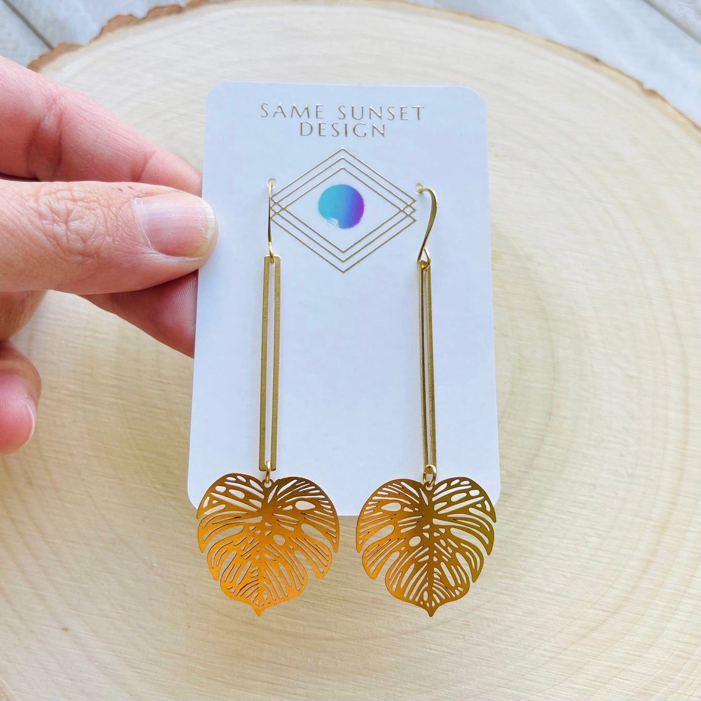 Monstera Leaf Earrings