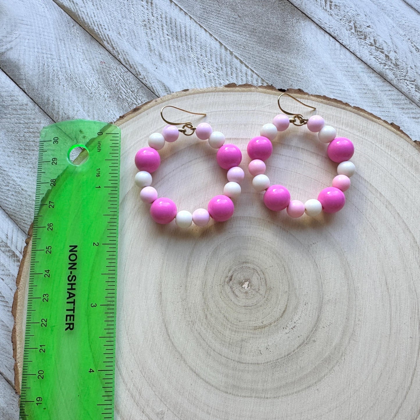 Pastel Bead Hoop Earrings