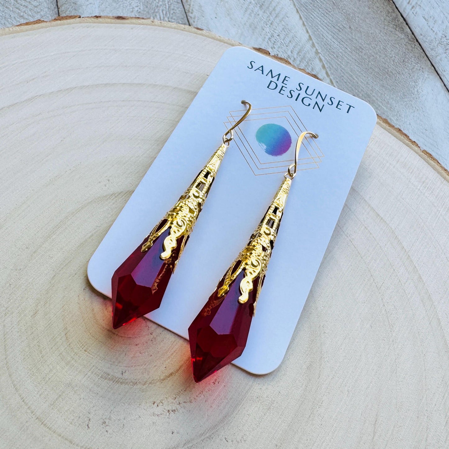 Red Crystal Earrings