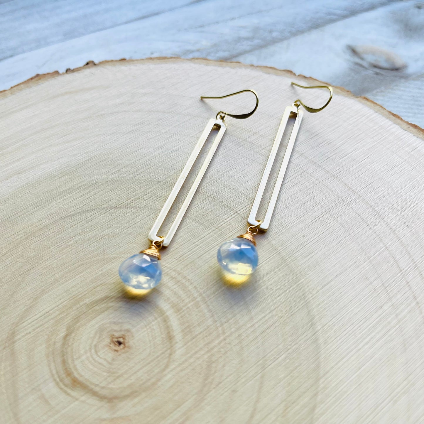 Brass Opalite Earrings