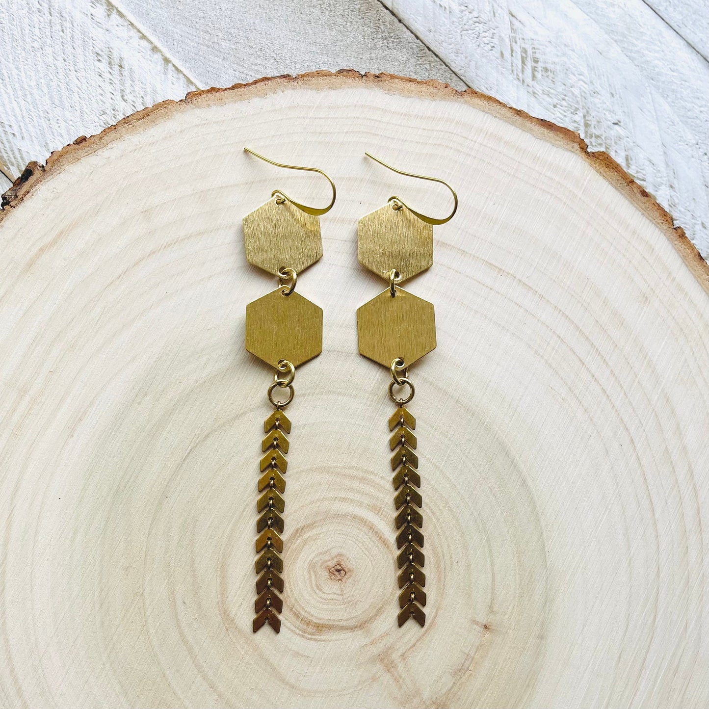 Geometric Brass Earrings