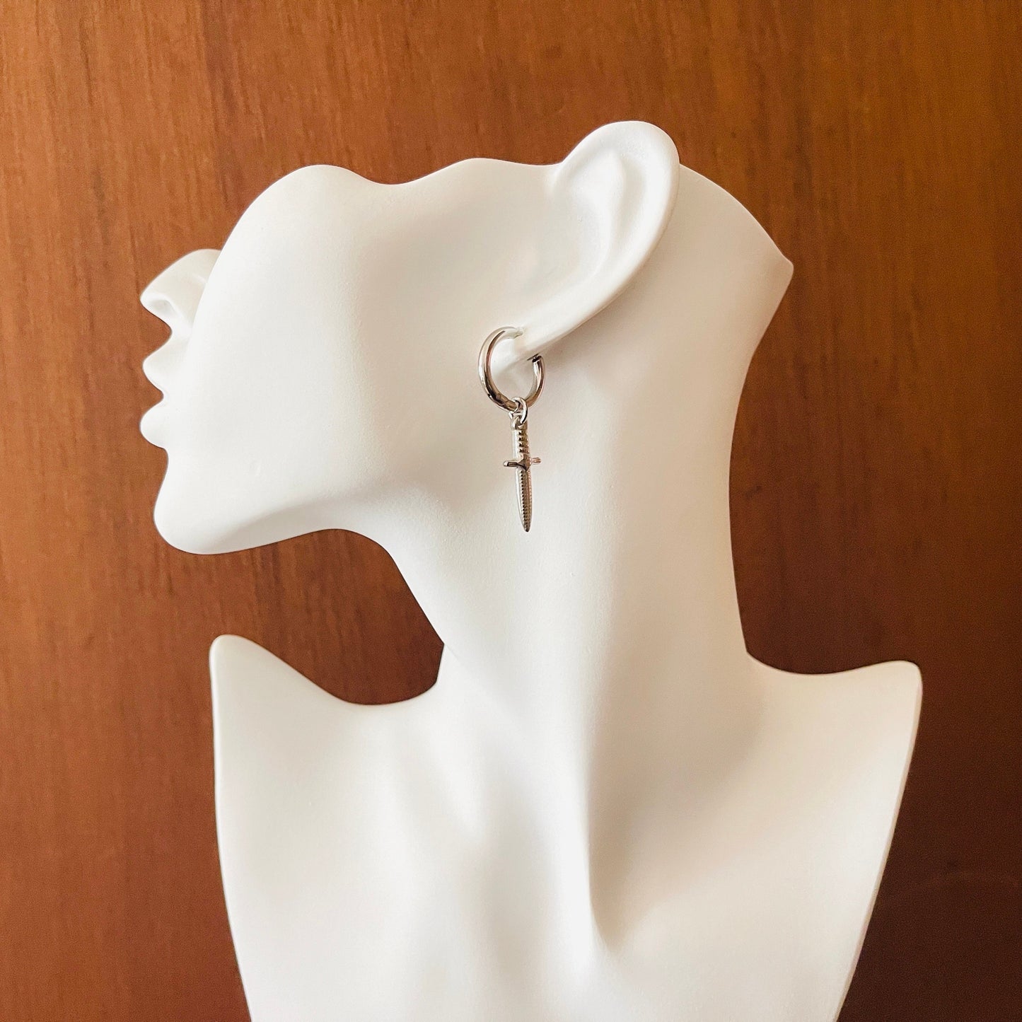 Dagger Huggie Hoop Earrings