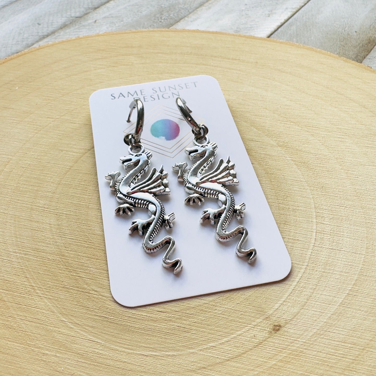 Dragon Huggie Hoop Earrings