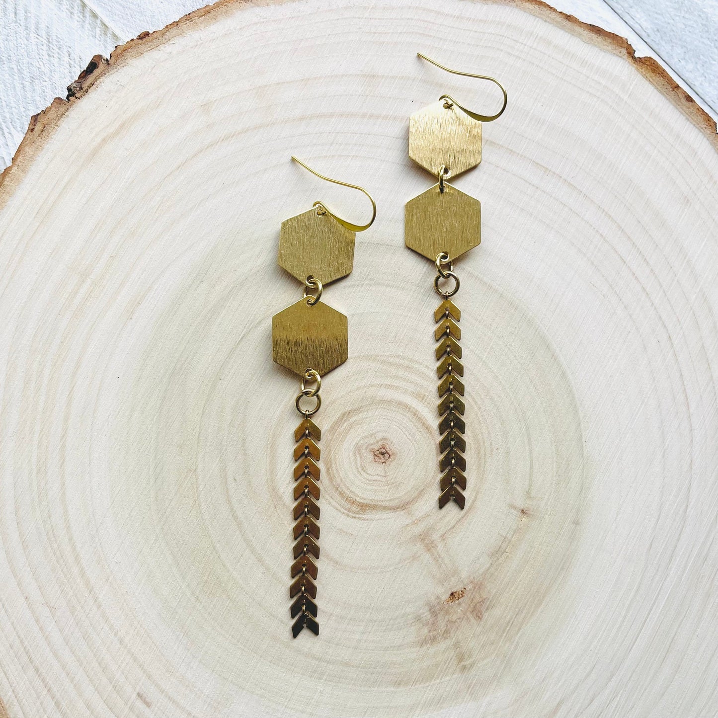 Geometric Brass Earrings